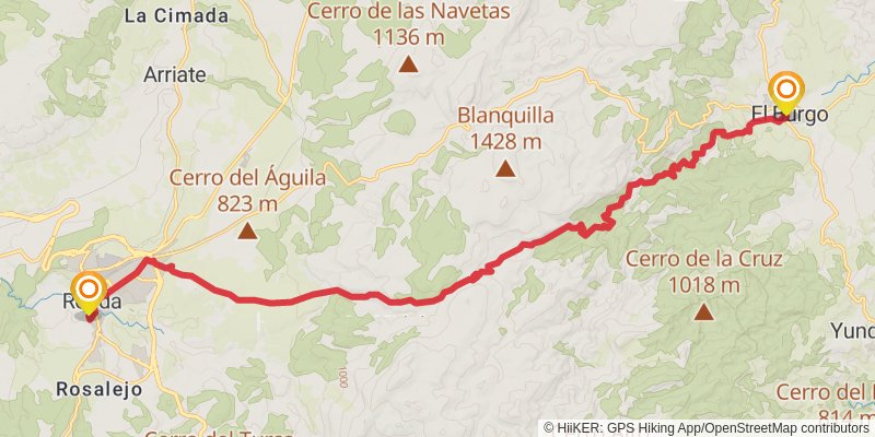 Andalucian Coast to Coast Walk stage 14 Map