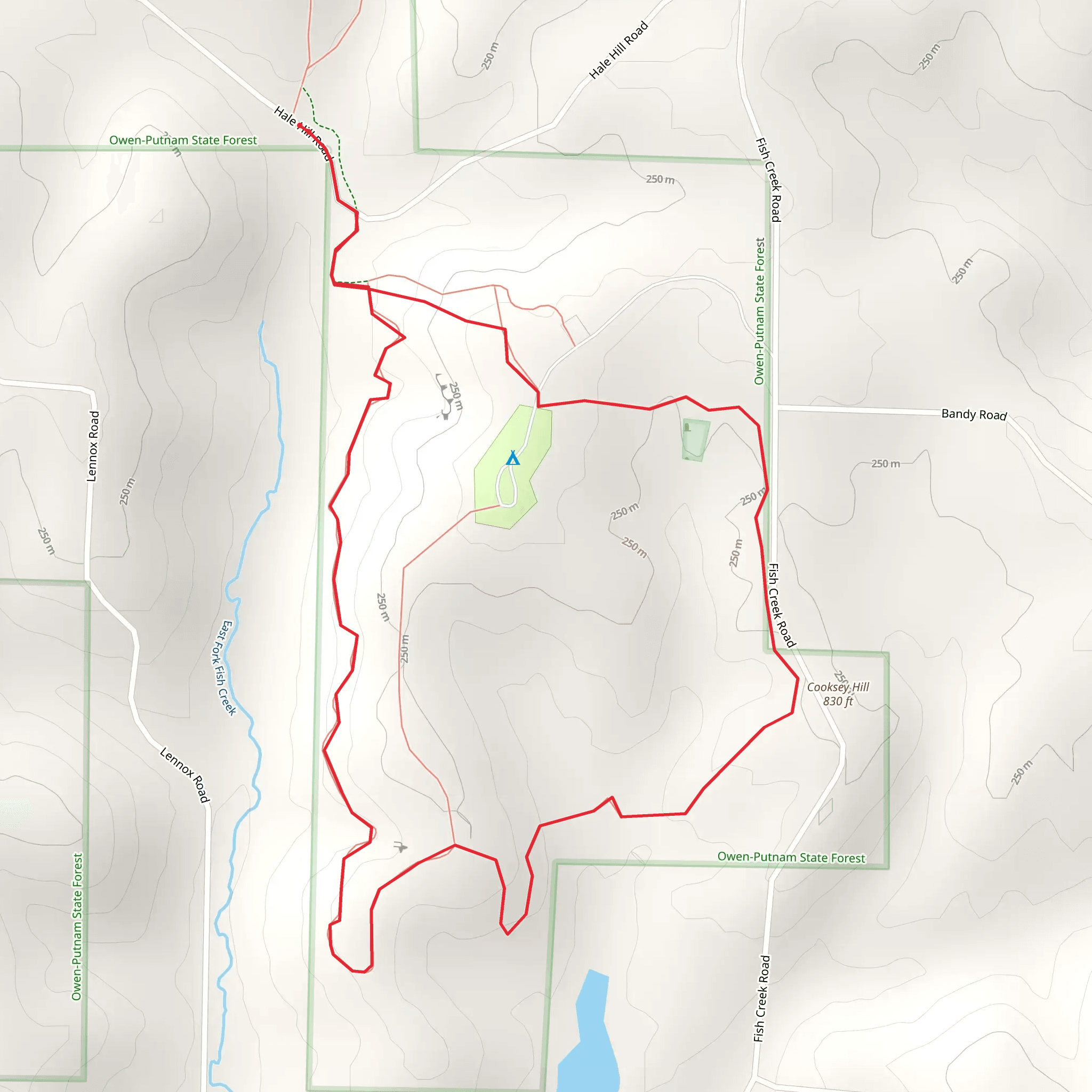 Pleasant Grove Cemetery and Sandstone Bluff Trail Red mobile static map