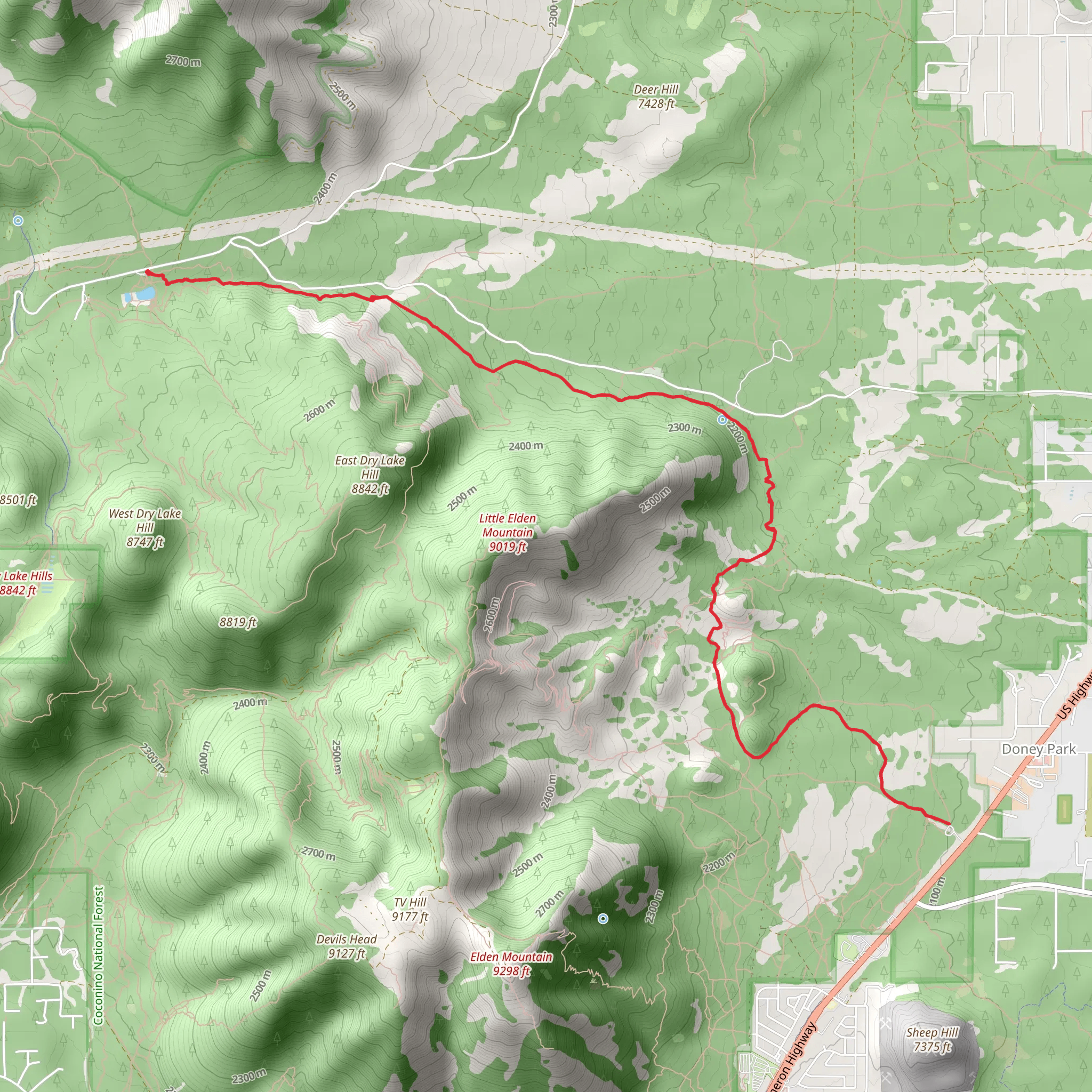 Little Elden Trail mobile static map