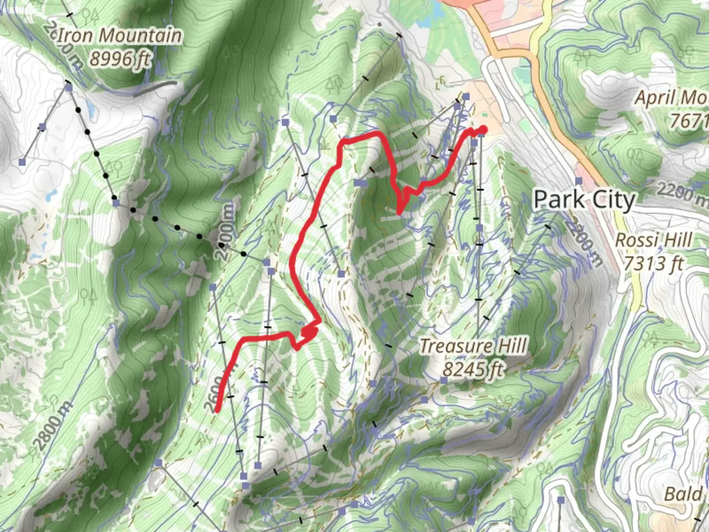 An image depicting the trail Mid Mountain Trail and CMG Loop and its surrounding area.