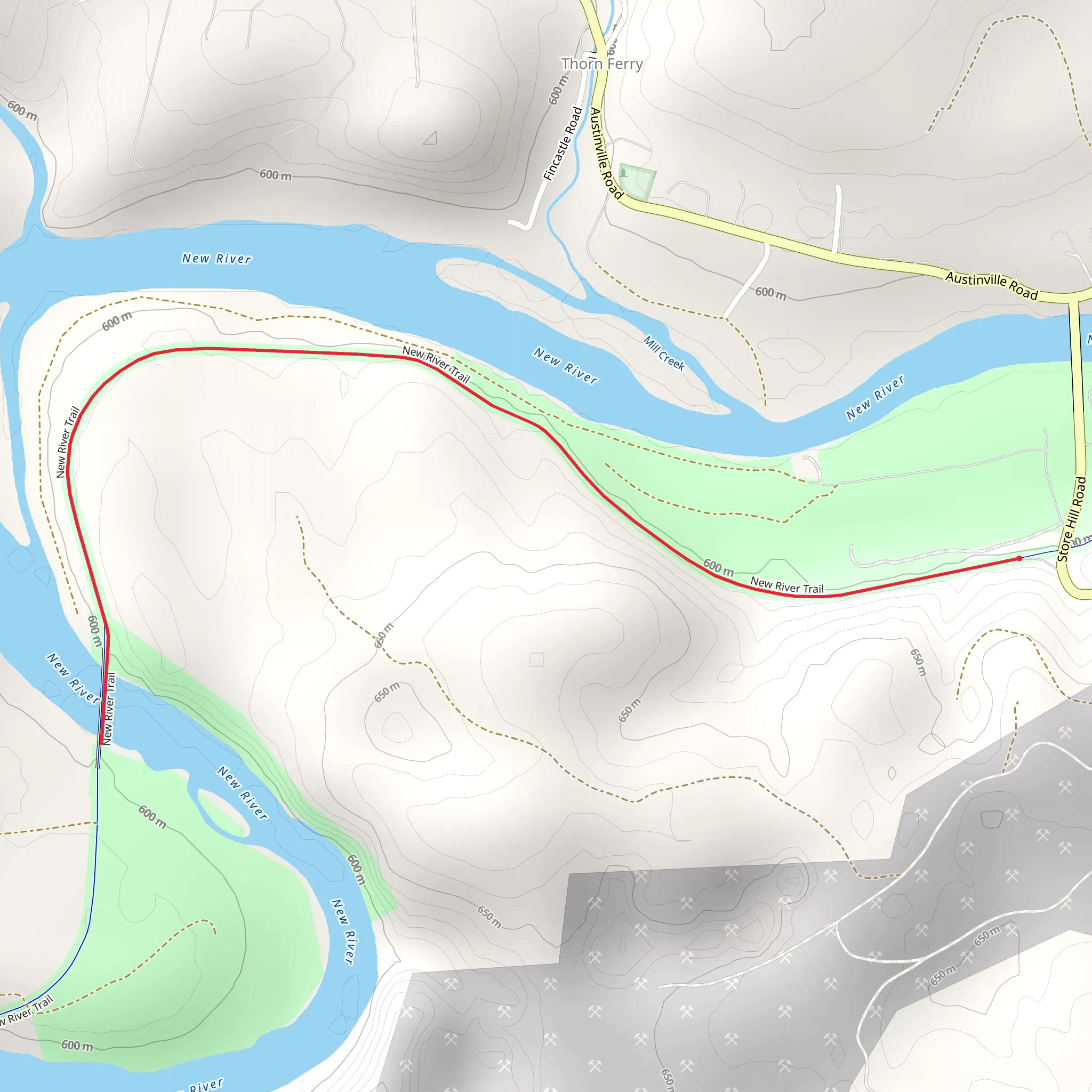 New River Trail - West from Austinville mobile static map