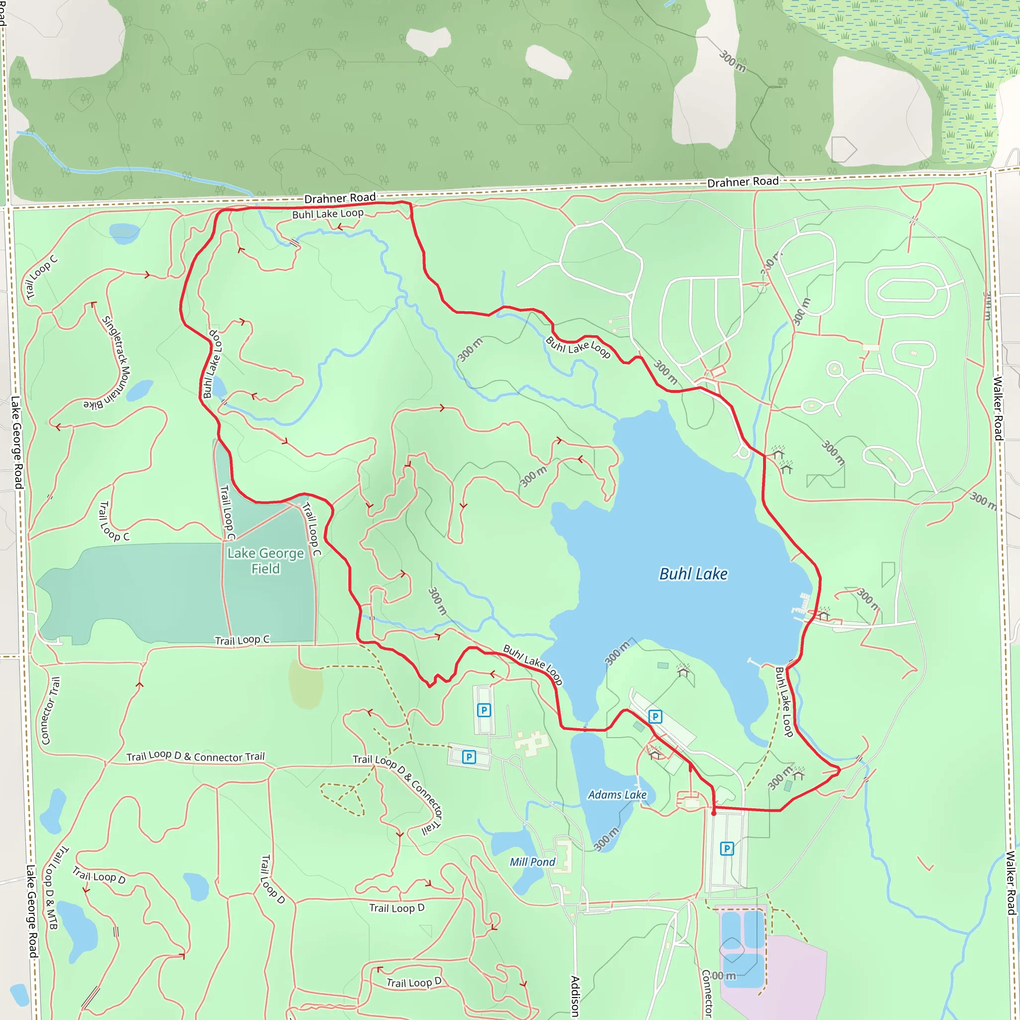 Buhl Lake Loop mobile static map