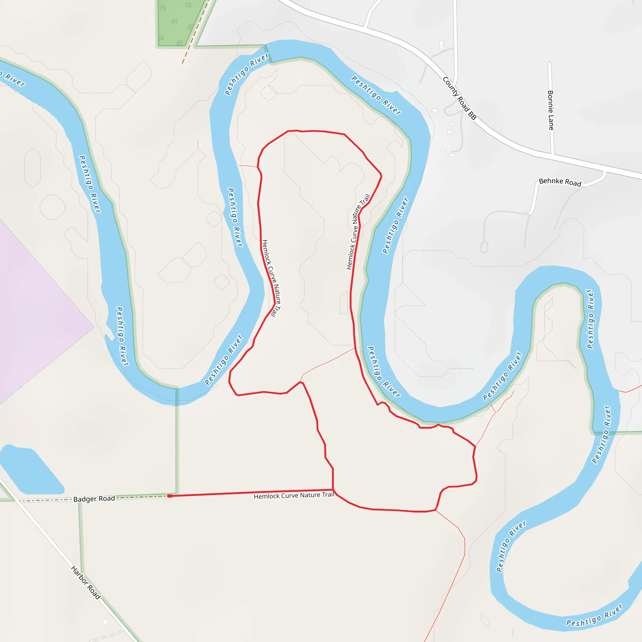 Hemlock Curve Nature Loop Trail mobile static map
