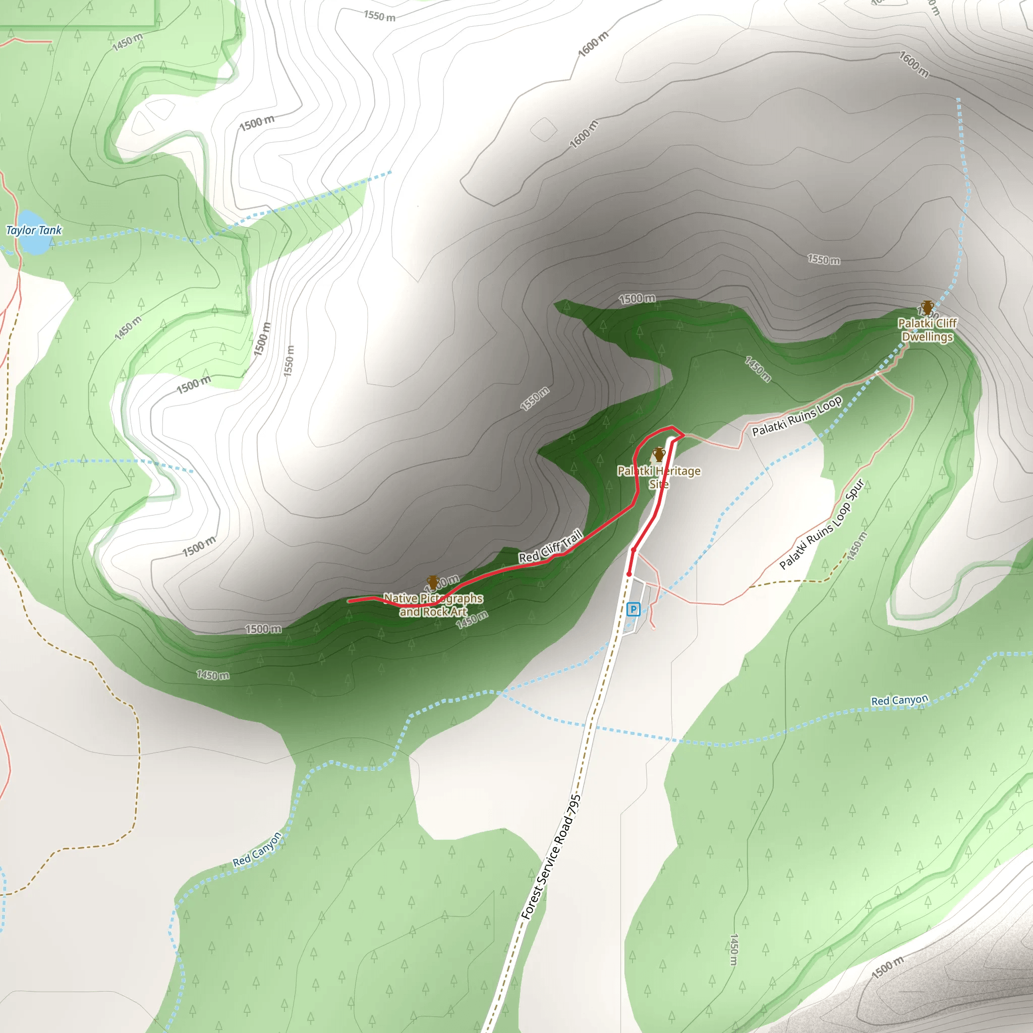 Red Cliff Trail mobile static map