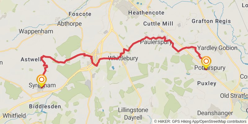 Wellingborough Loop in West Northamptonshire stage 15 Map