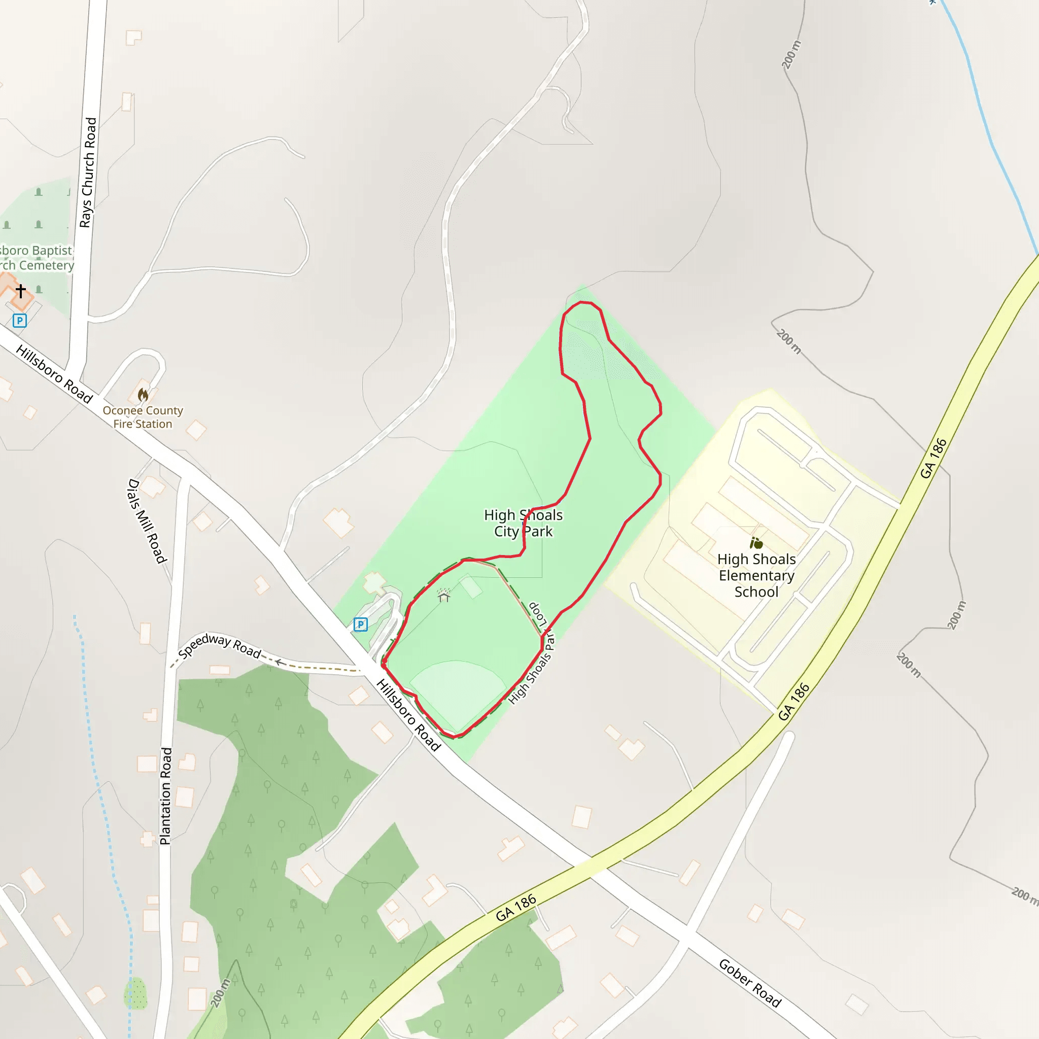High Shoals City Park Loop mobile static map