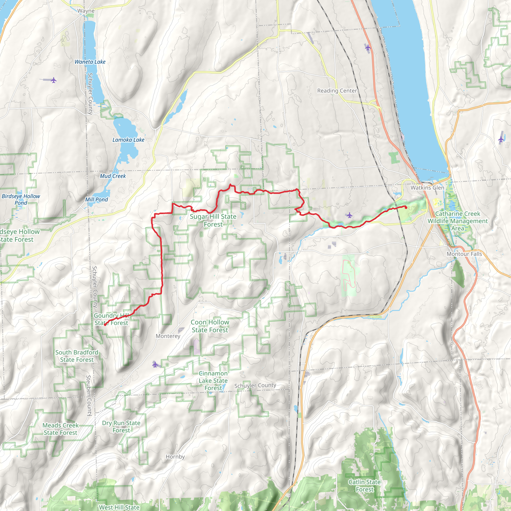 Finger Lakes Trail - New York mobile static map