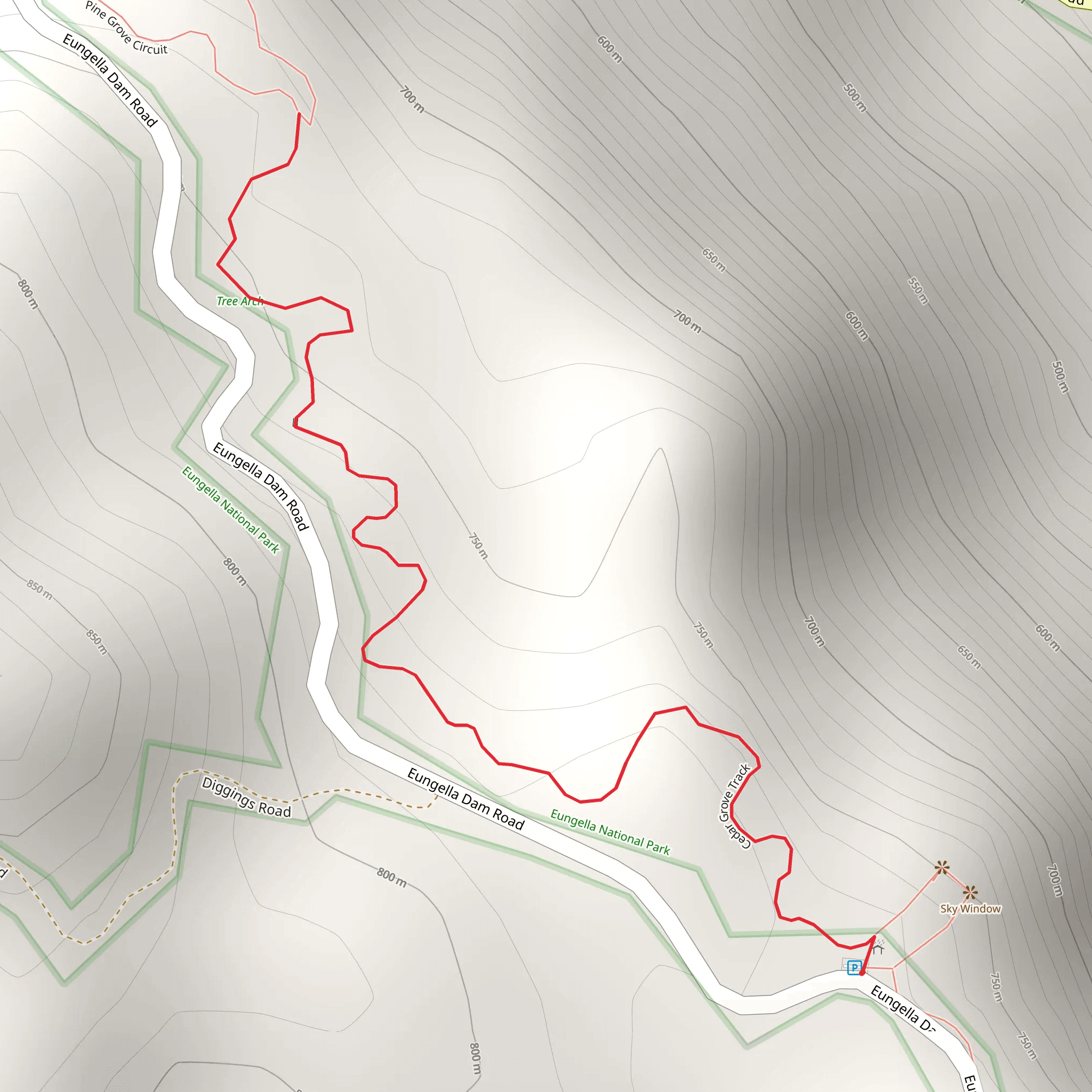 Cedar Grove Track mobile static map