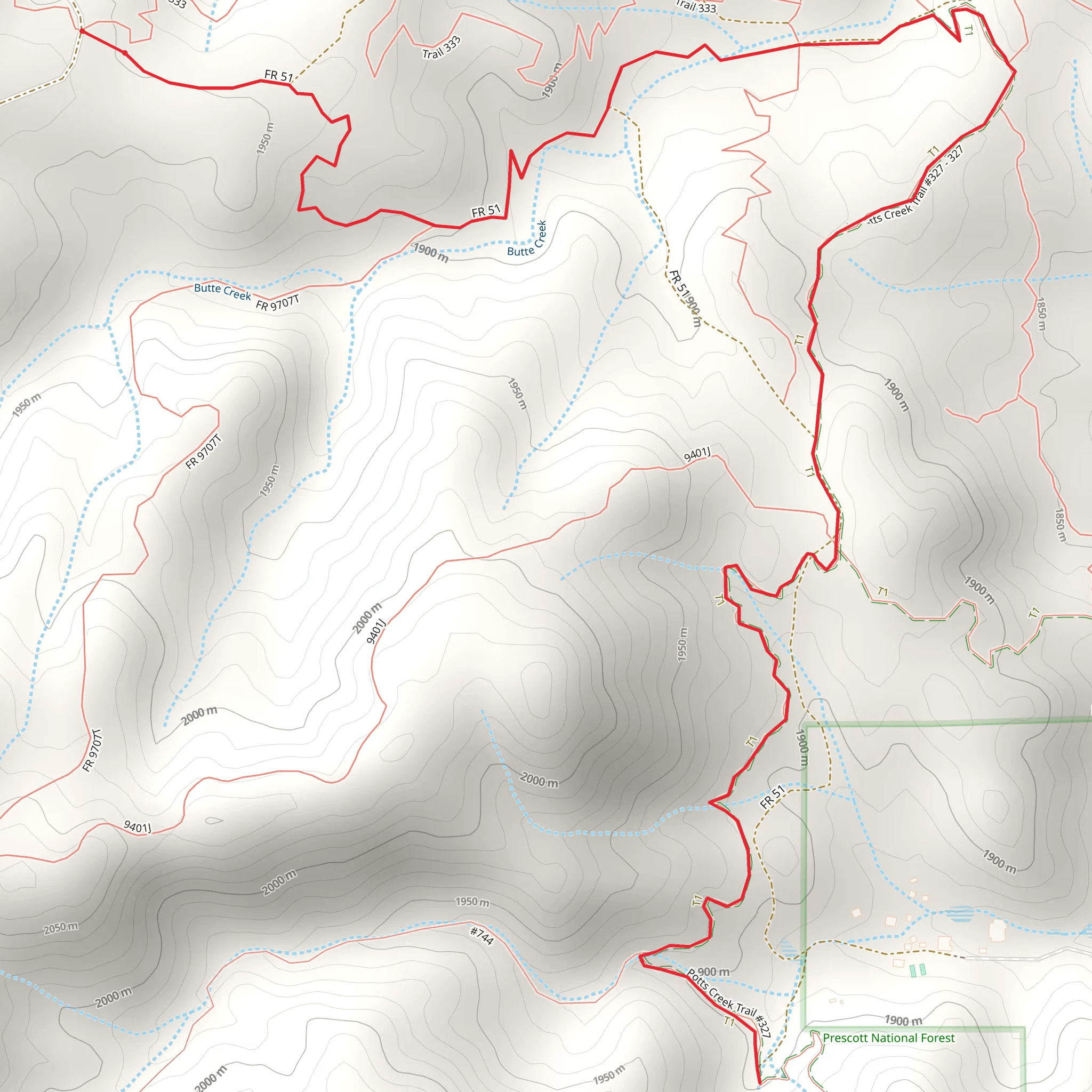 Potts Creek Trail mobile static map