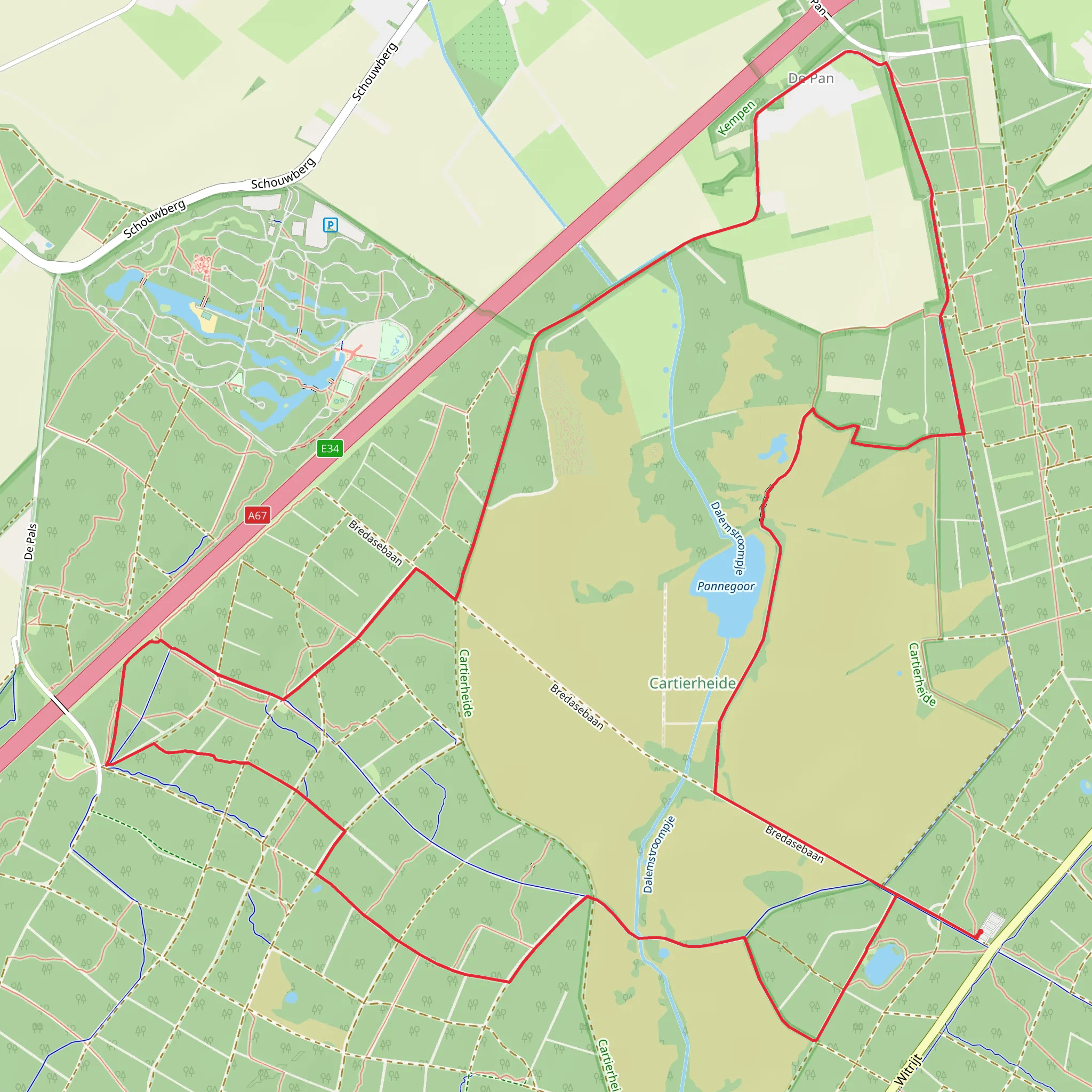 Cartierheide, Pannegoor and Landgoed Pals Loop mobile static map