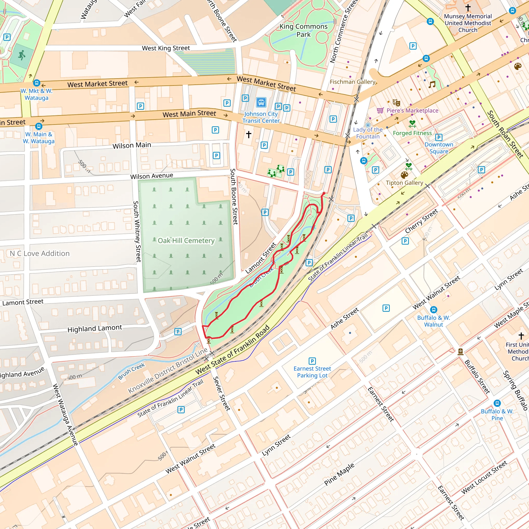 Founders Park Loop mobile static map