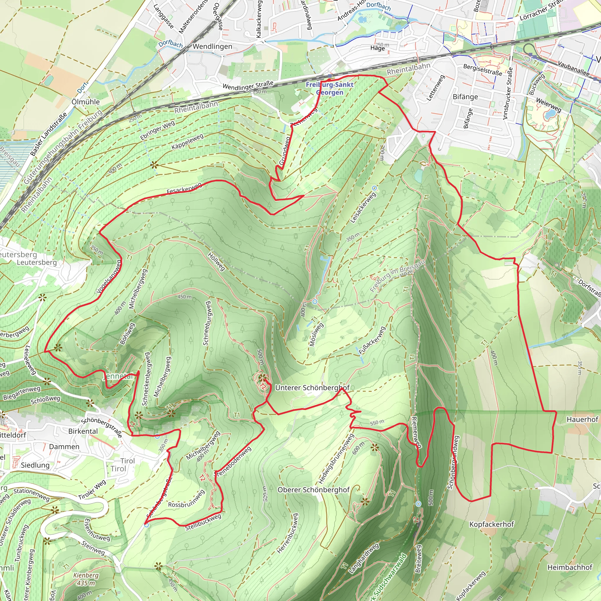 Schneeberg via Fesackerweg mobile static map