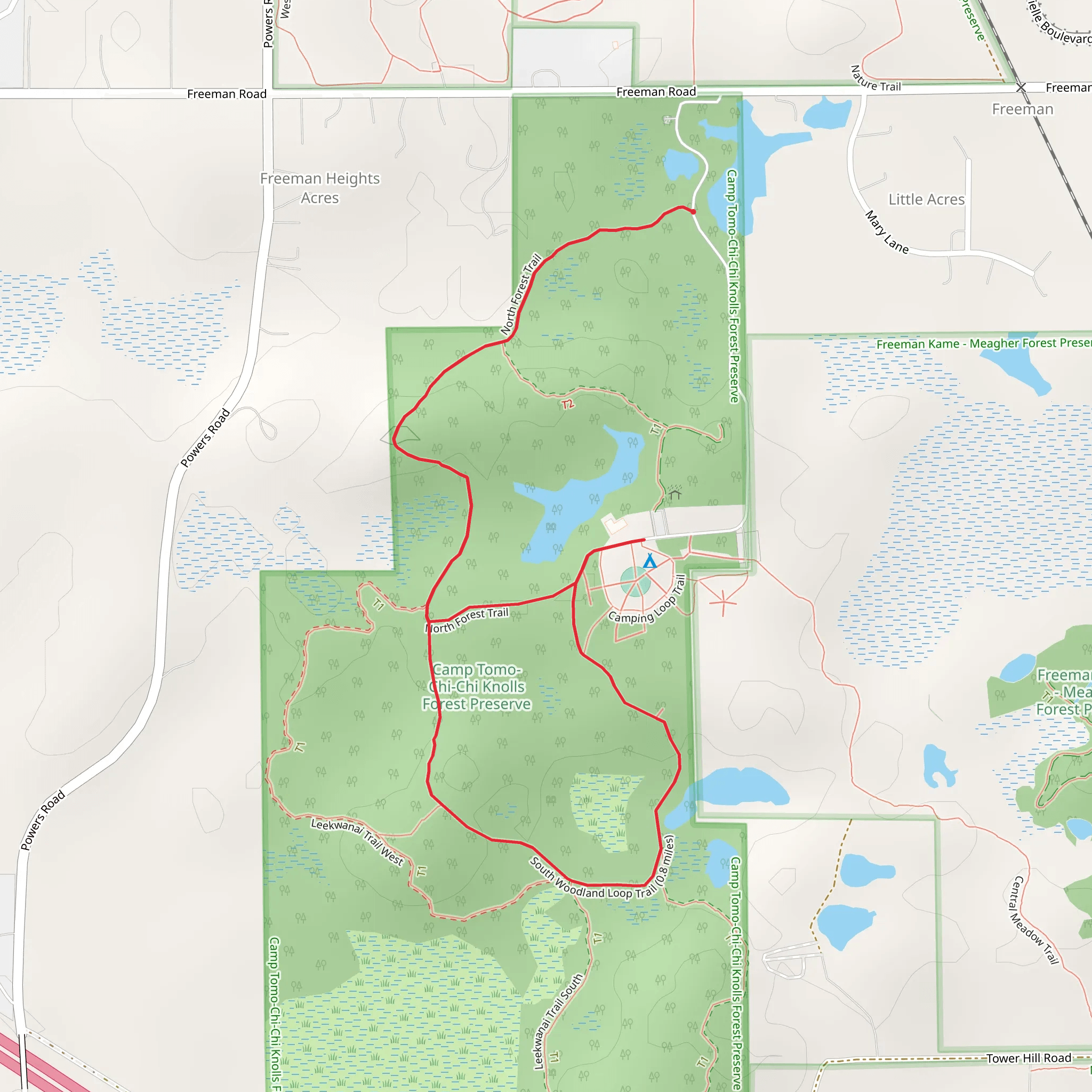 North Forest Loop Trail mobile static map
