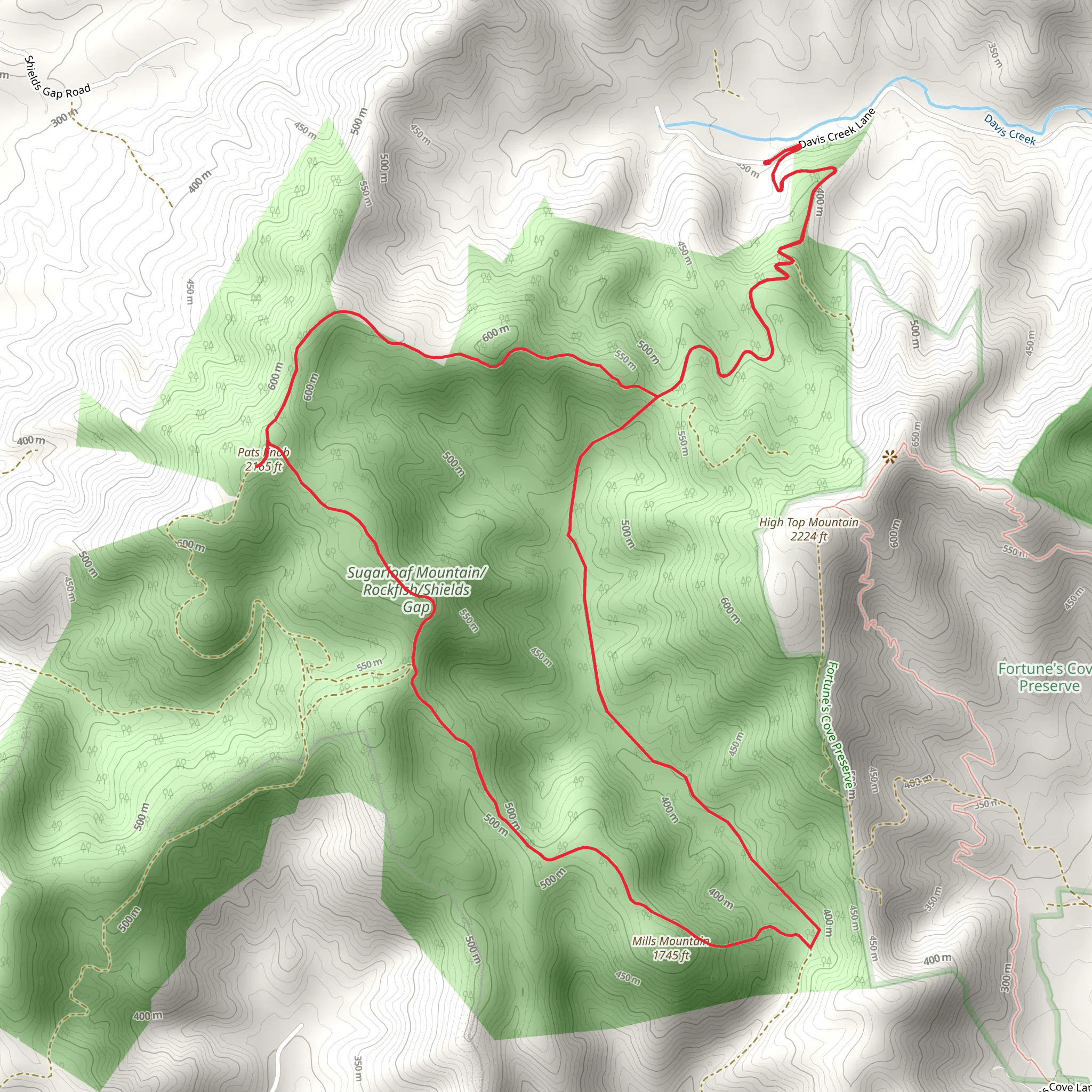 Pats Knob via Sugarloaf Mountain Loop mobile static map