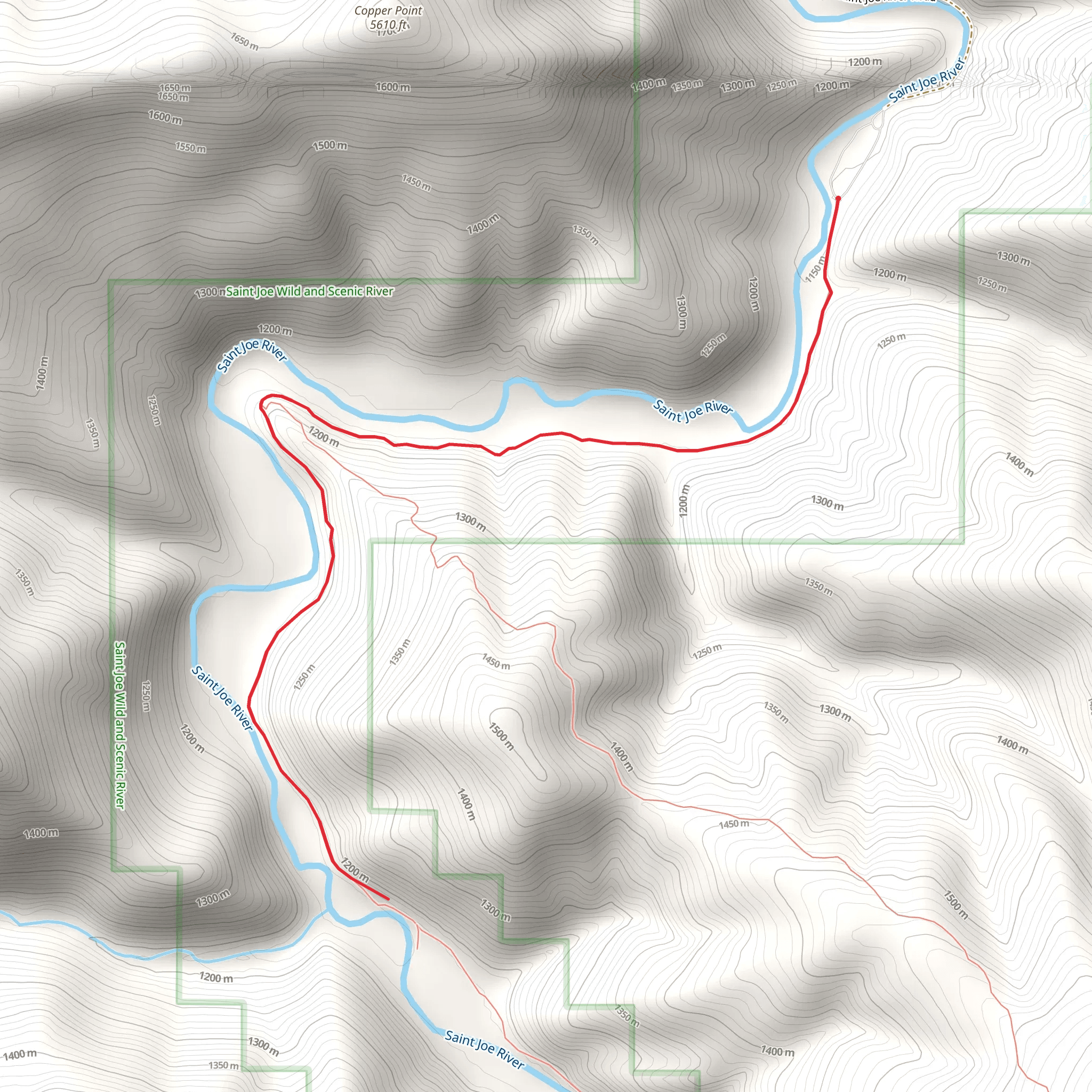 Saint Joe River Short Trail mobile static map