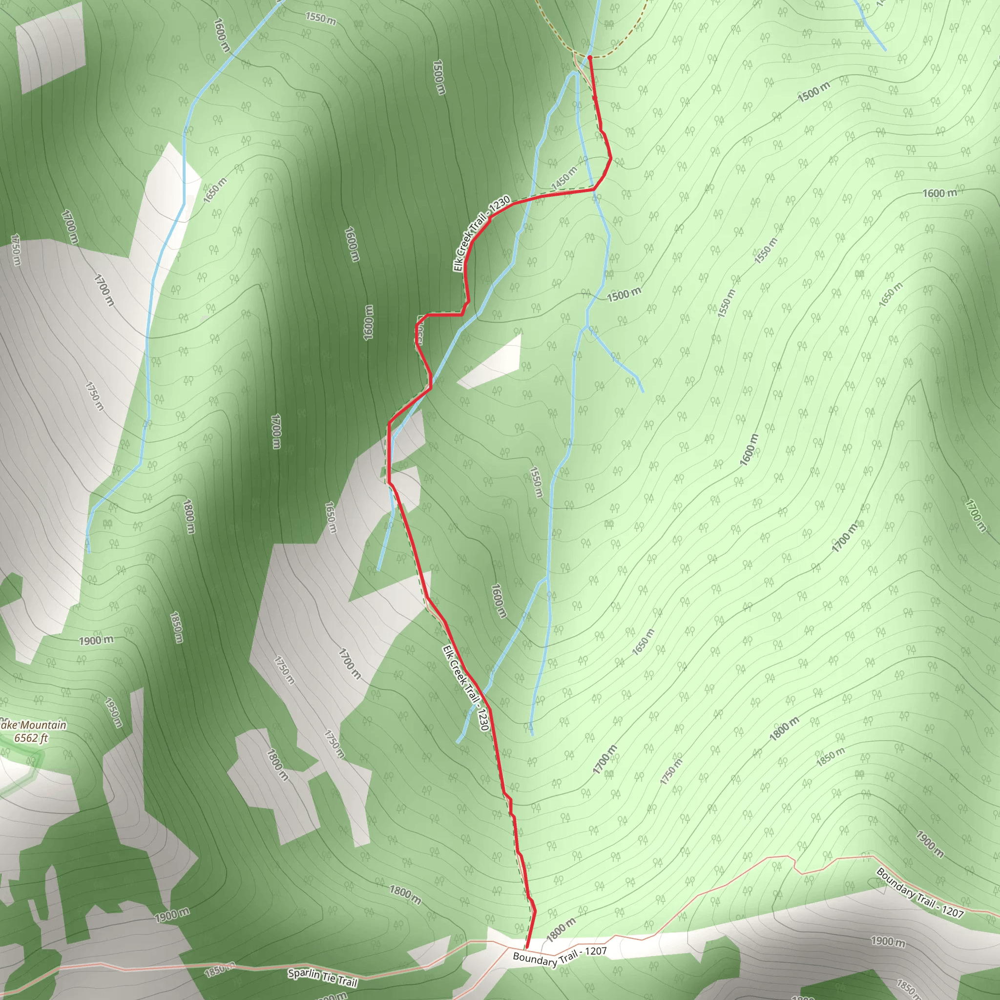 Elk Creek Trail mobile static map