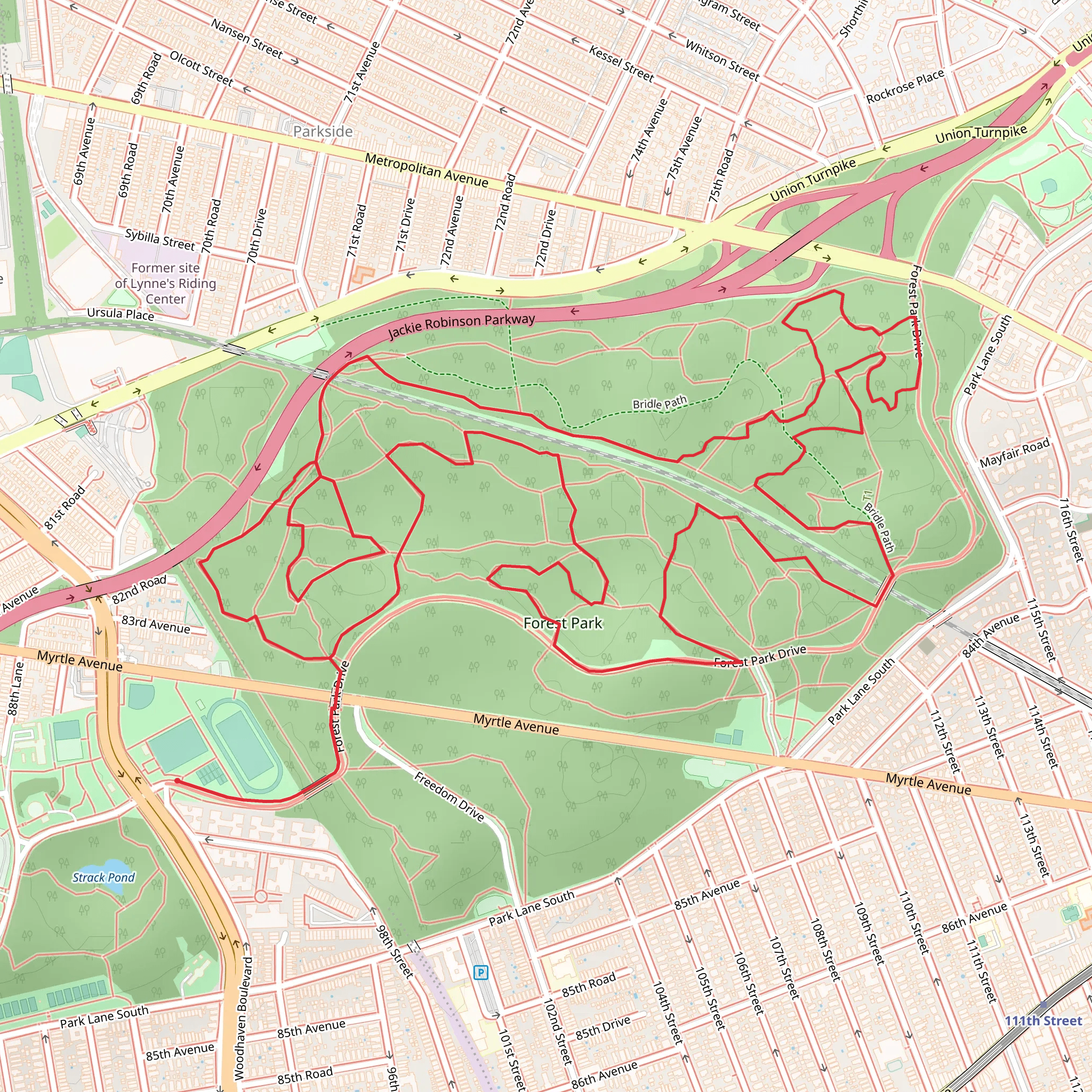 Woodhaven Boulevard Loop mobile static map