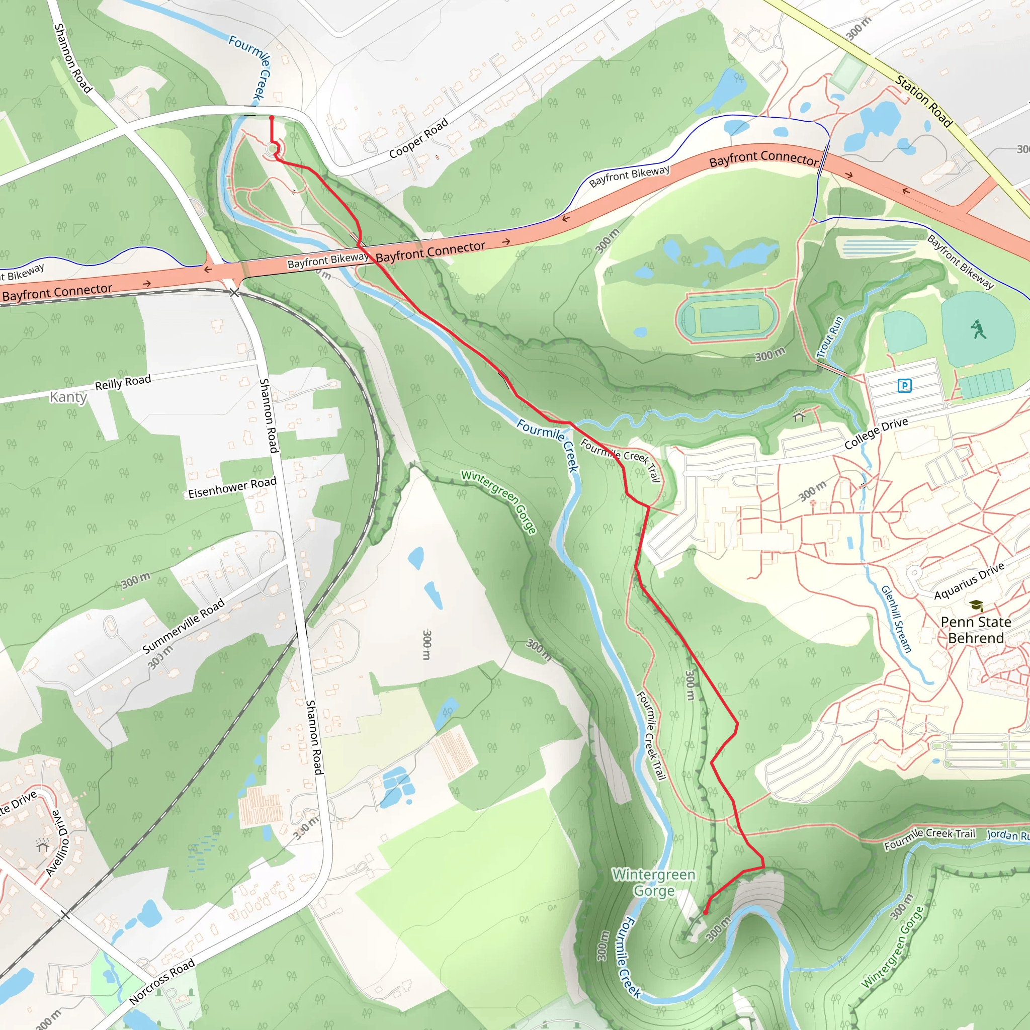 Fourmile Creek Trail mobile static map