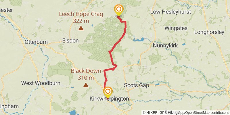 Carlisle to Cat and Fiddle Walk stage 14 Map