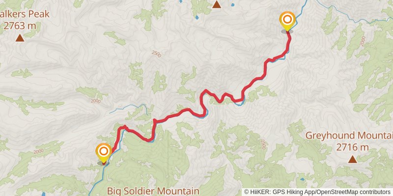 Idaho Centennial Trail stage 24 Map