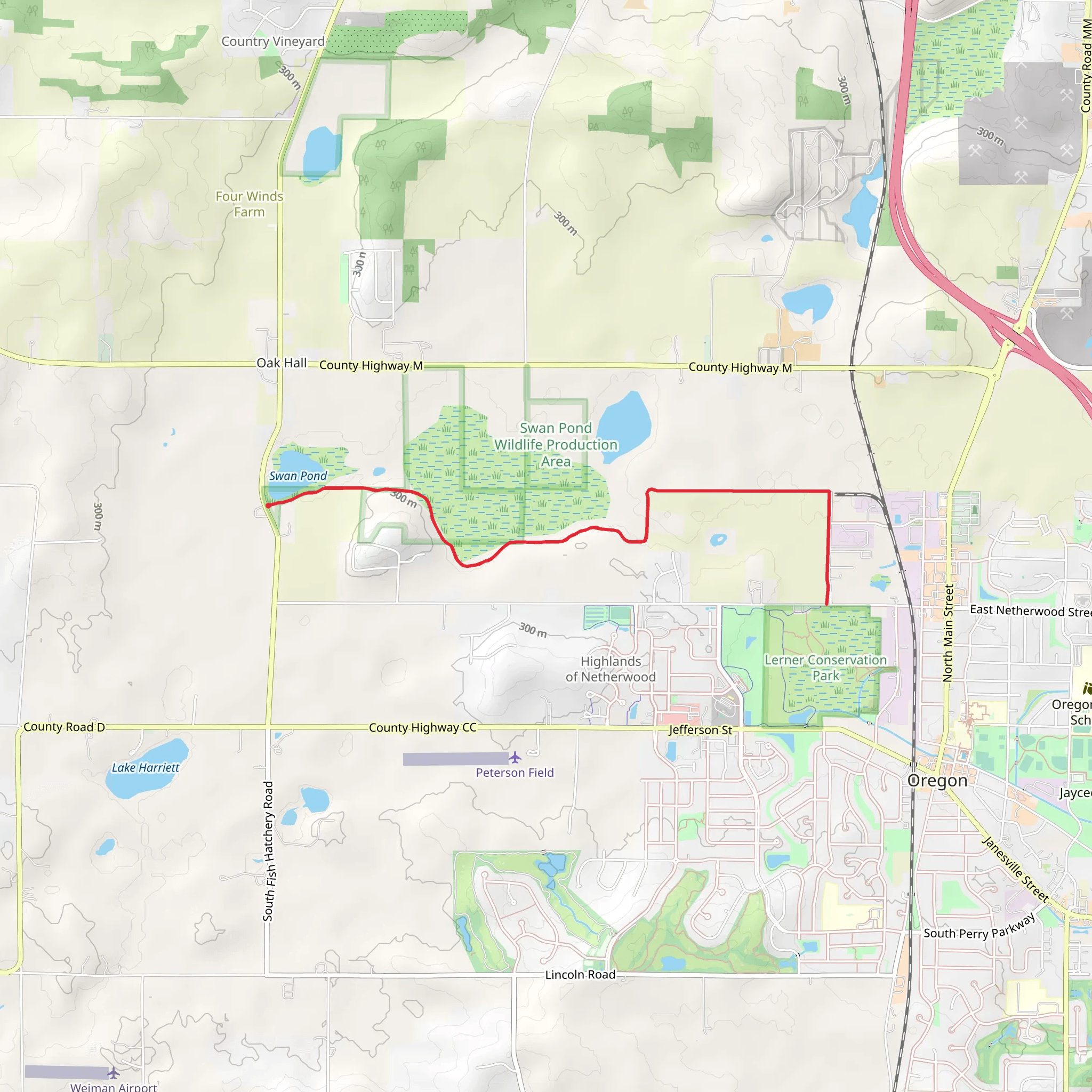 Oregon Rotary Trail - Swan Pond mobile static map