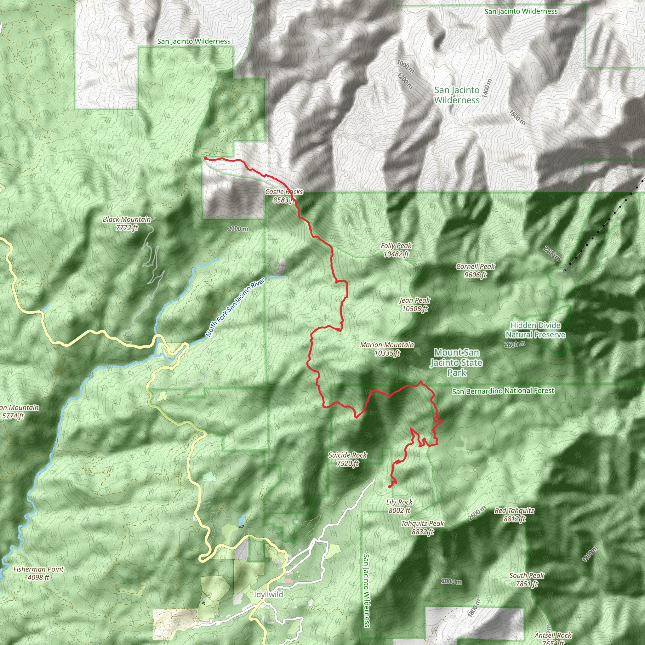 Castle Rock via Pacific Crest Trail mobile static map