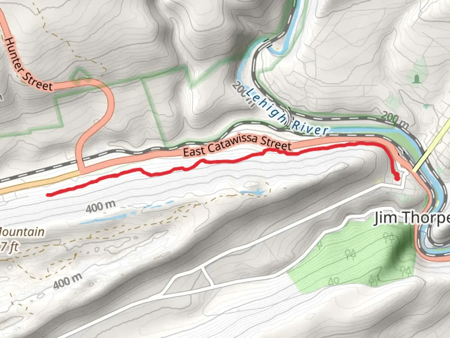 An image depicting the trail Galen's Revenge Part 2 Trail from Sam Miller Field and its surrounding area.