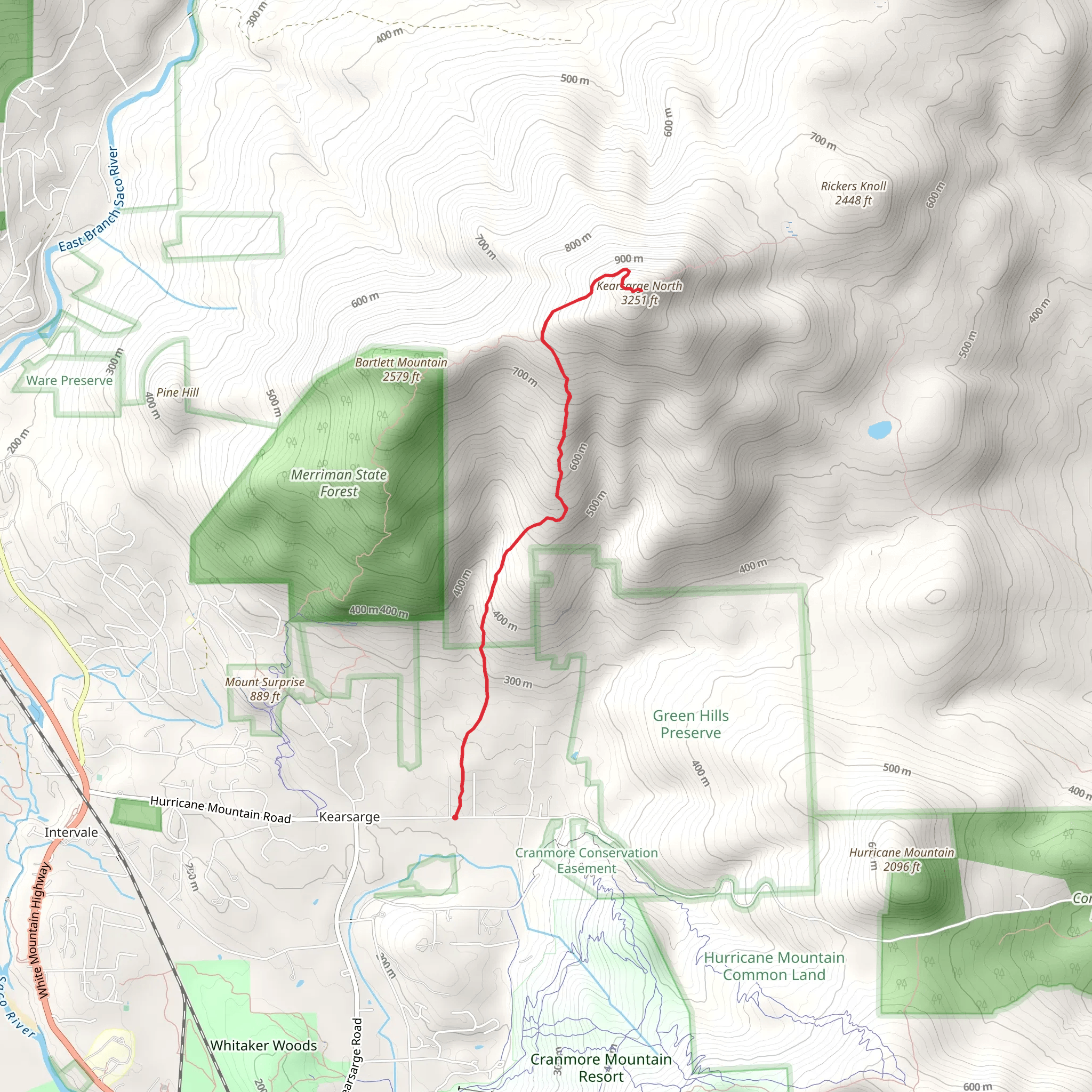 Kearsarge North Trail mobile static map