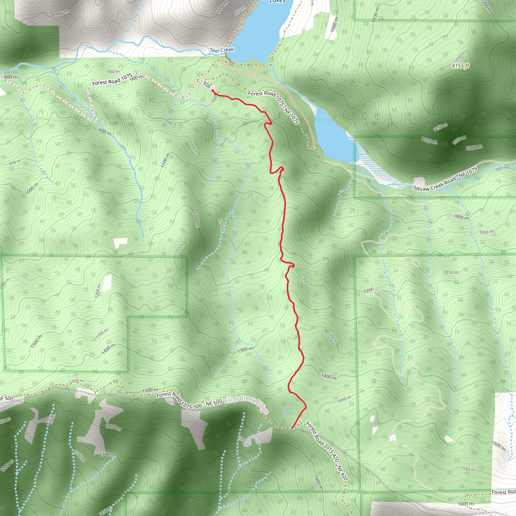 Summit Lake Trail mobile static map