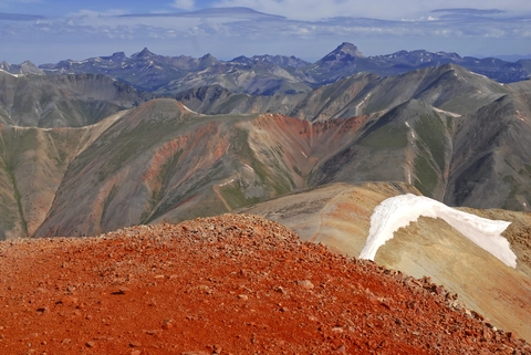 An image depicting the trail Redcloud Peak and Sunshine Peak Trail and its surrounding area.