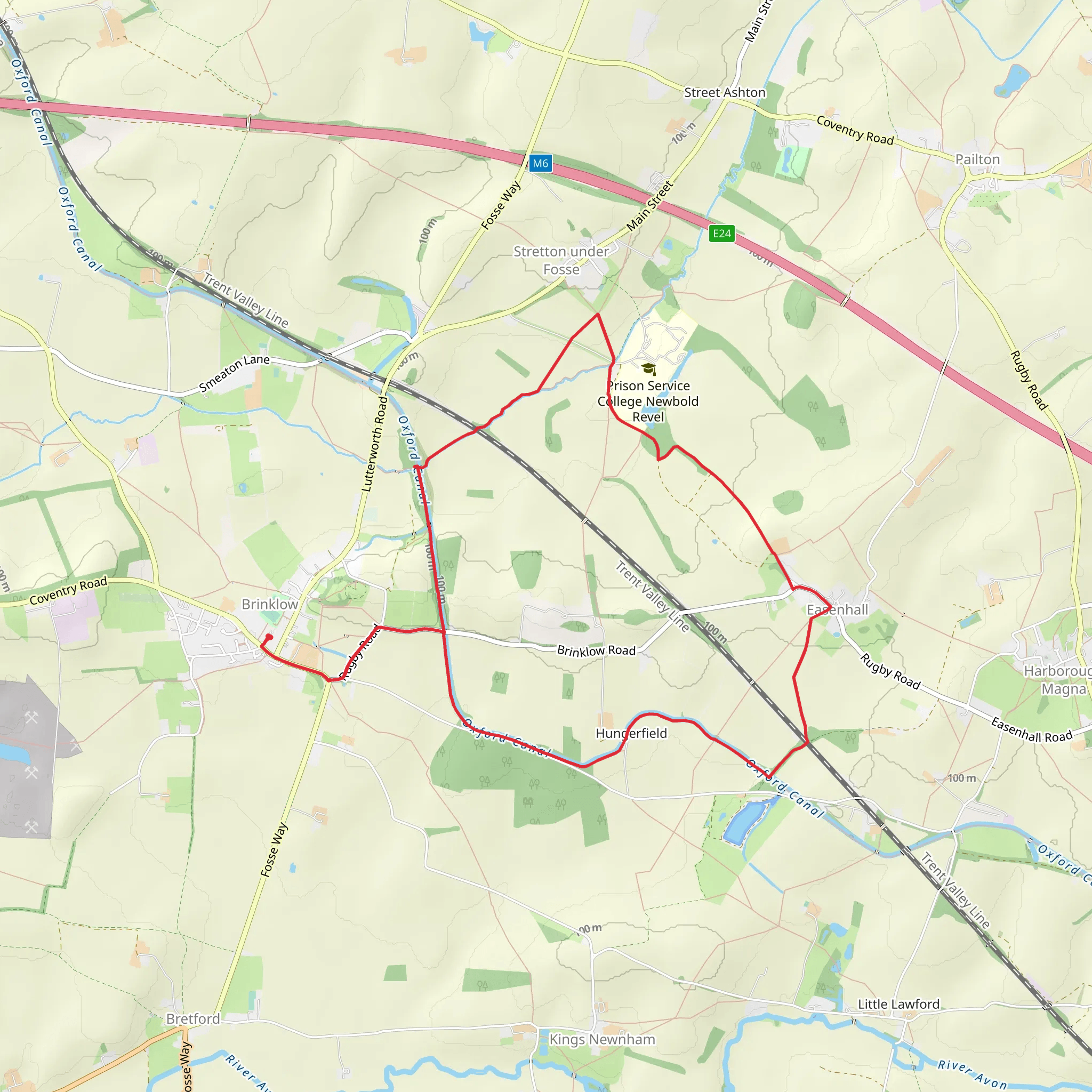 Easenhall Country Park and Oxford Canal Loop mobile static map