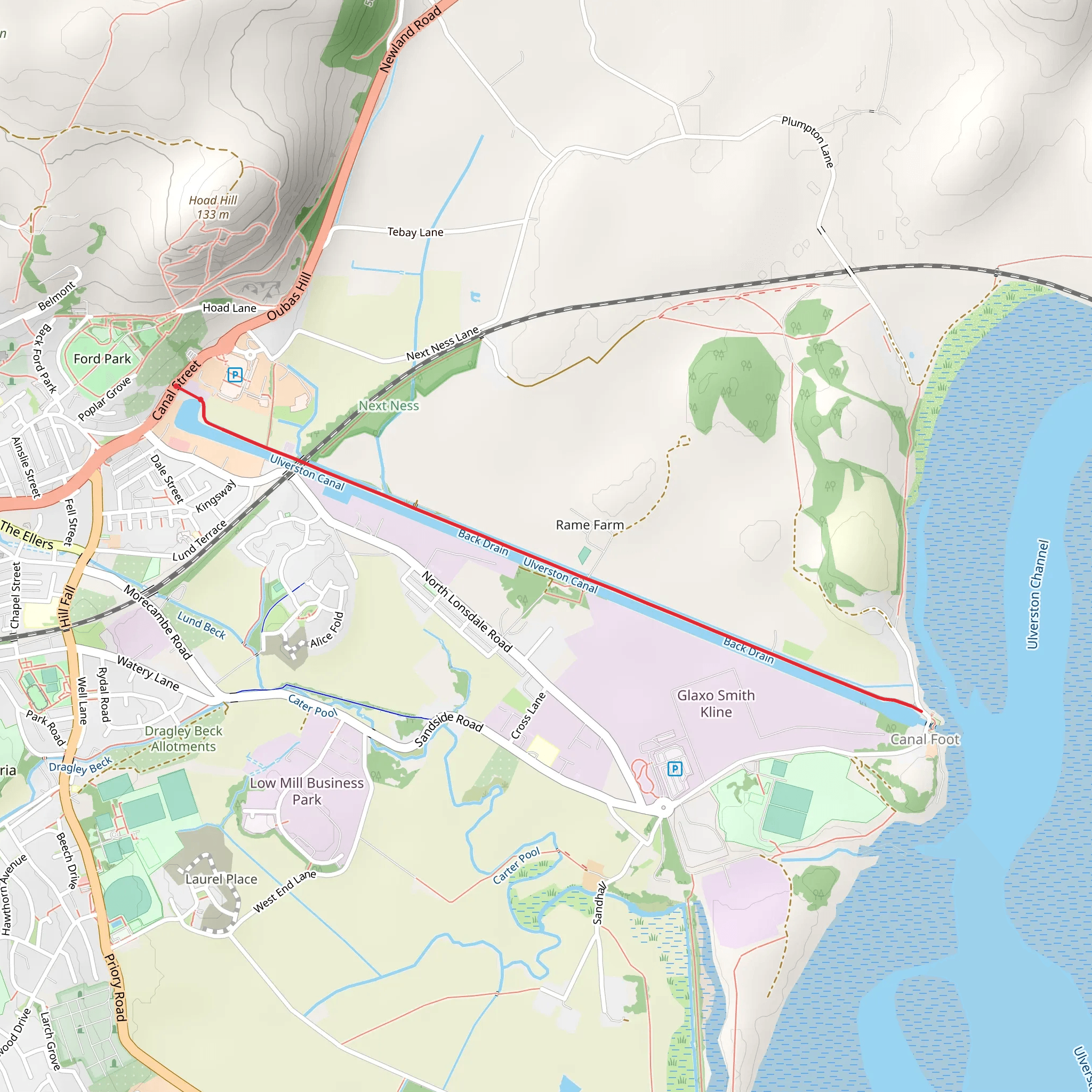 Ulverston Canal mobile static map