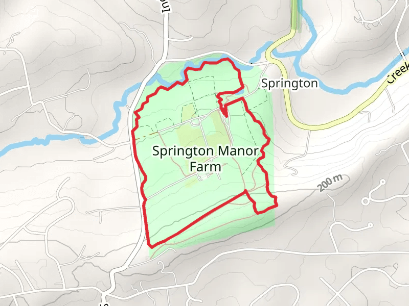 Indian Run and Road Springton Manor Farm Barn Loop