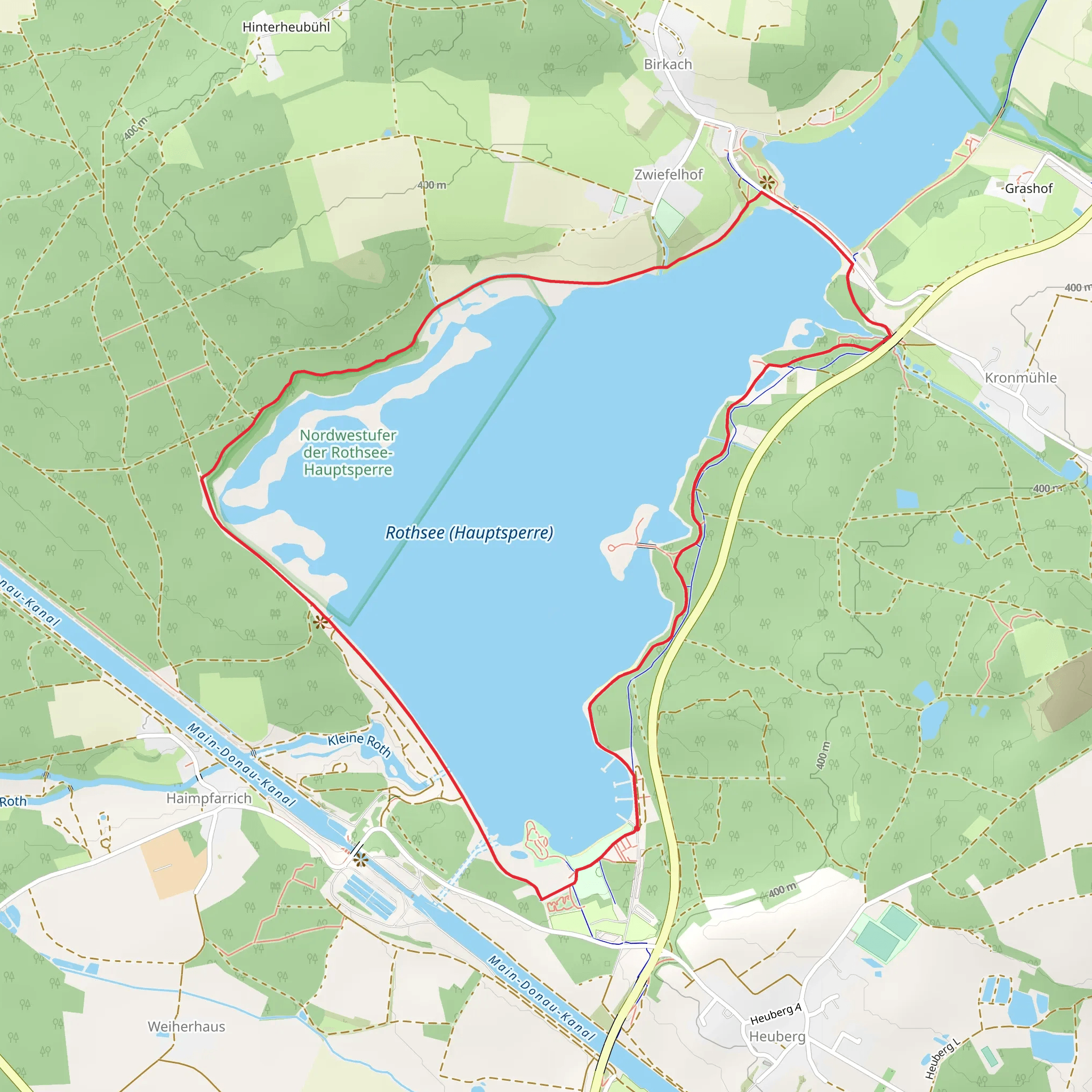 Rothsee I and Nordwestufer der Rothsee-Hauptsperre Loop mobile static map