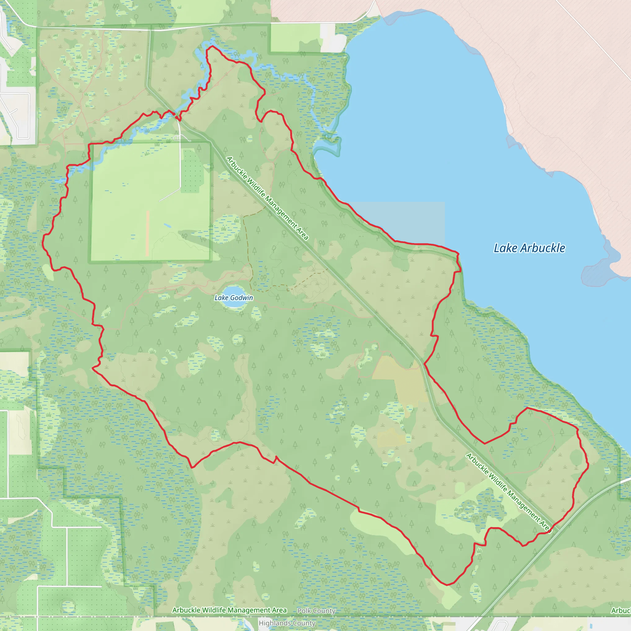 School Bus Road and Lake Wales Ridge State Forest Loop Trail mobile static map