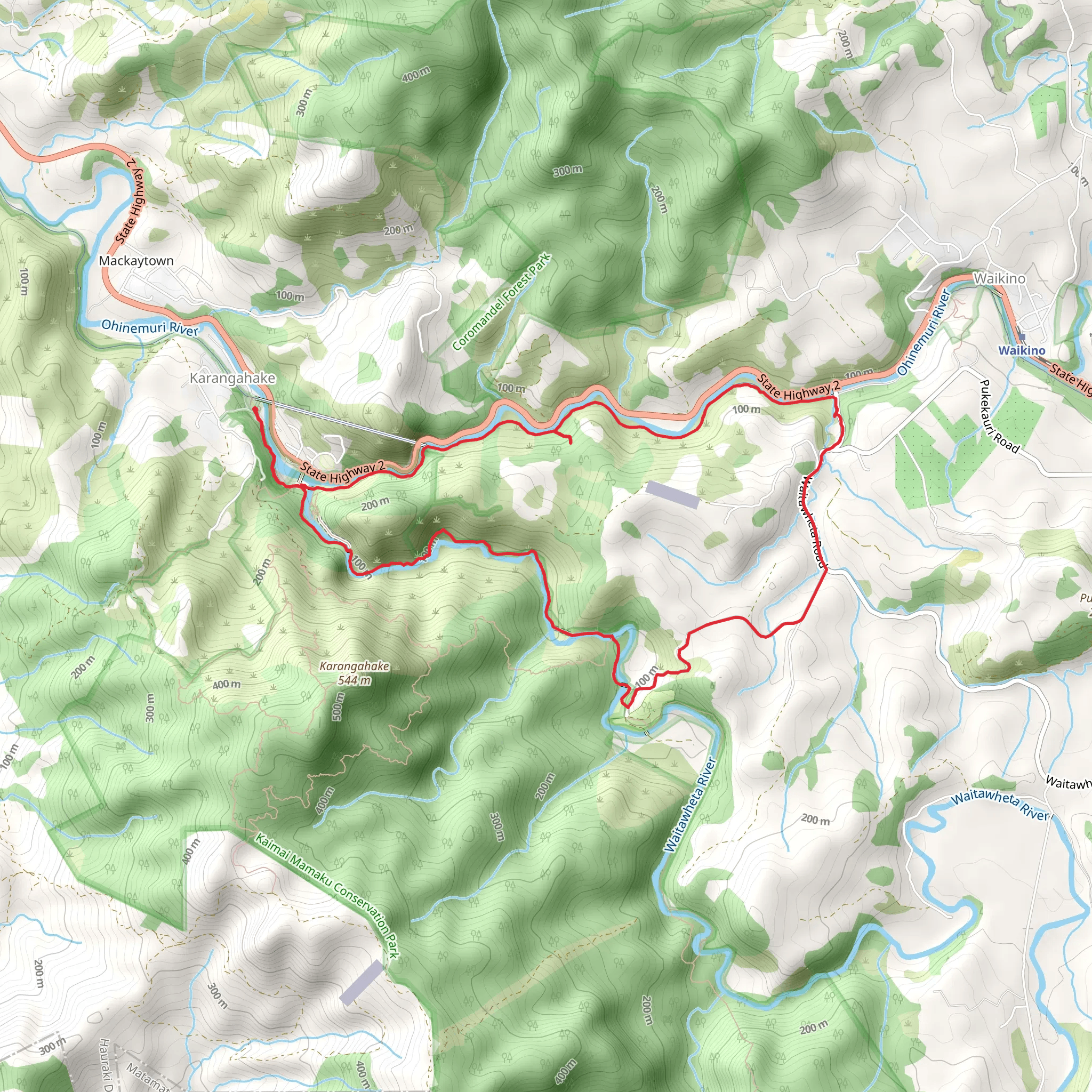 Karangahake George Loop mobile static map