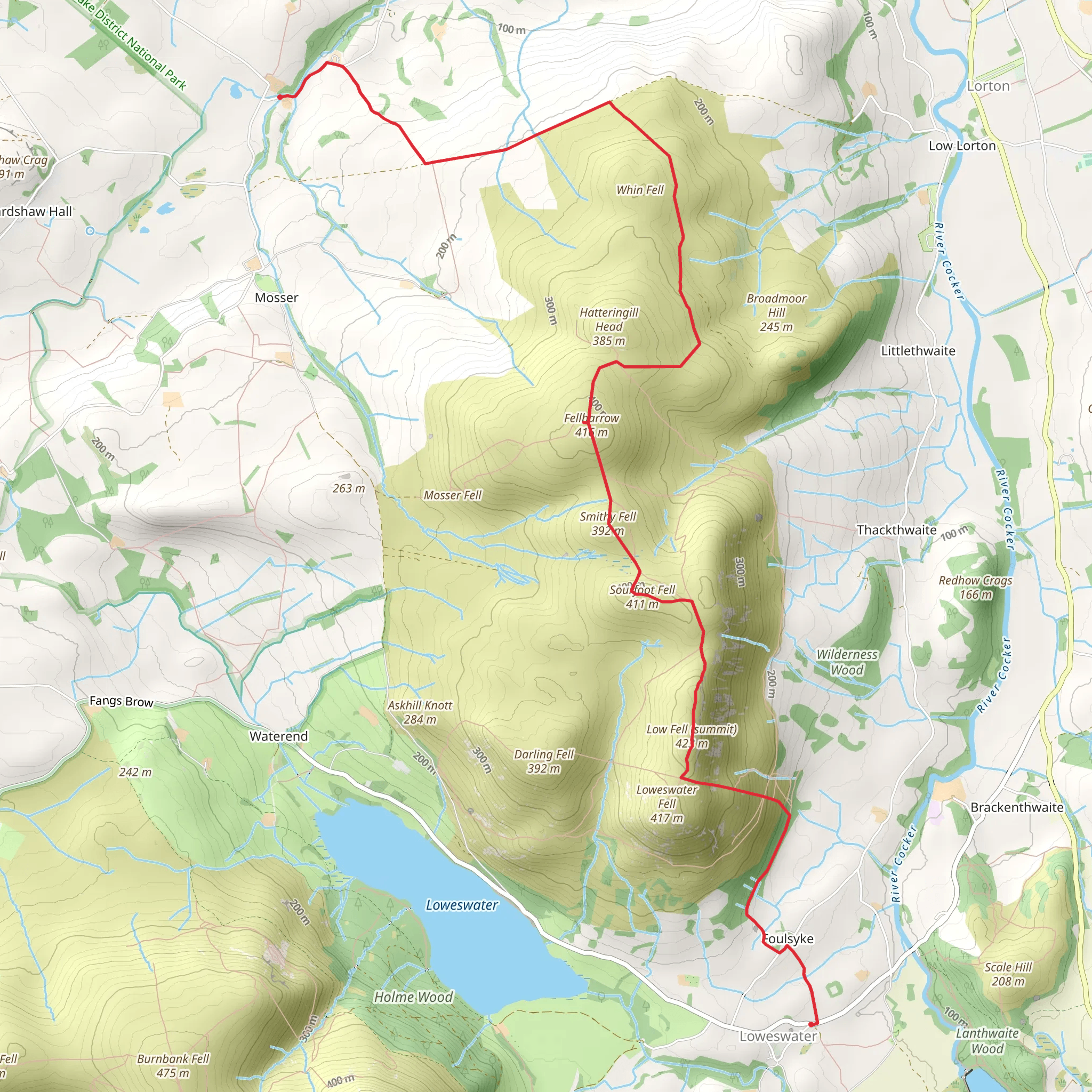 Fellbarrow and Low Fell mobile static map