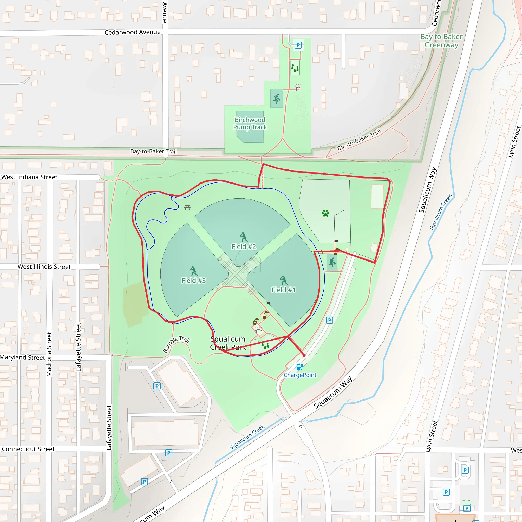 Squalicum Creek Park Loop mobile static map