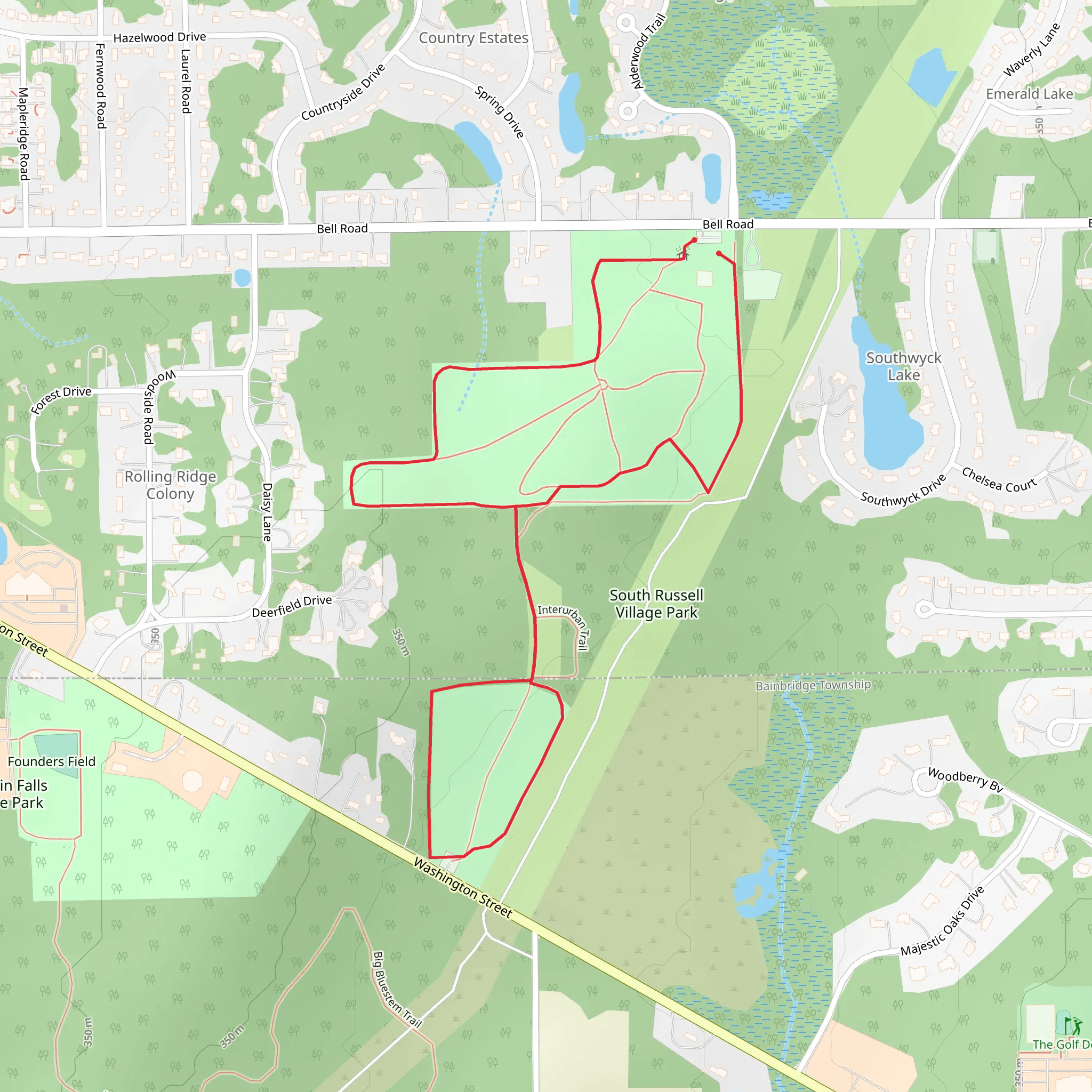 South Russell Village Park Loop mobile static map