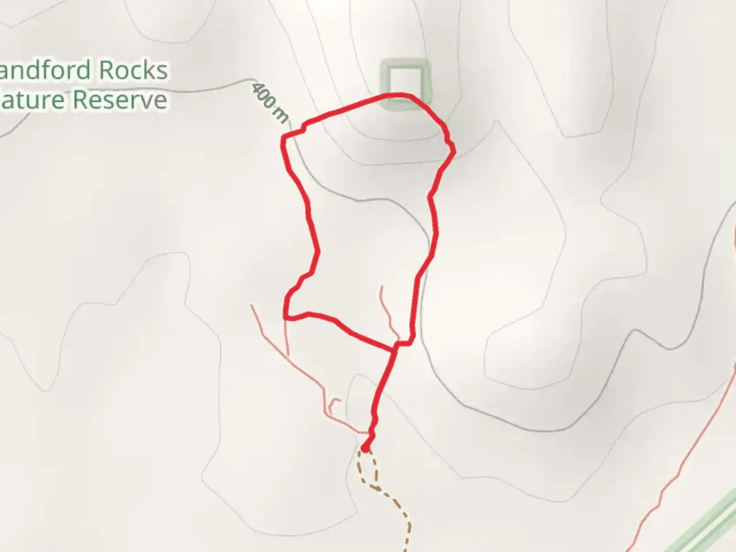 An image depicting the trail Sanford Rocks Walk and its surrounding area.