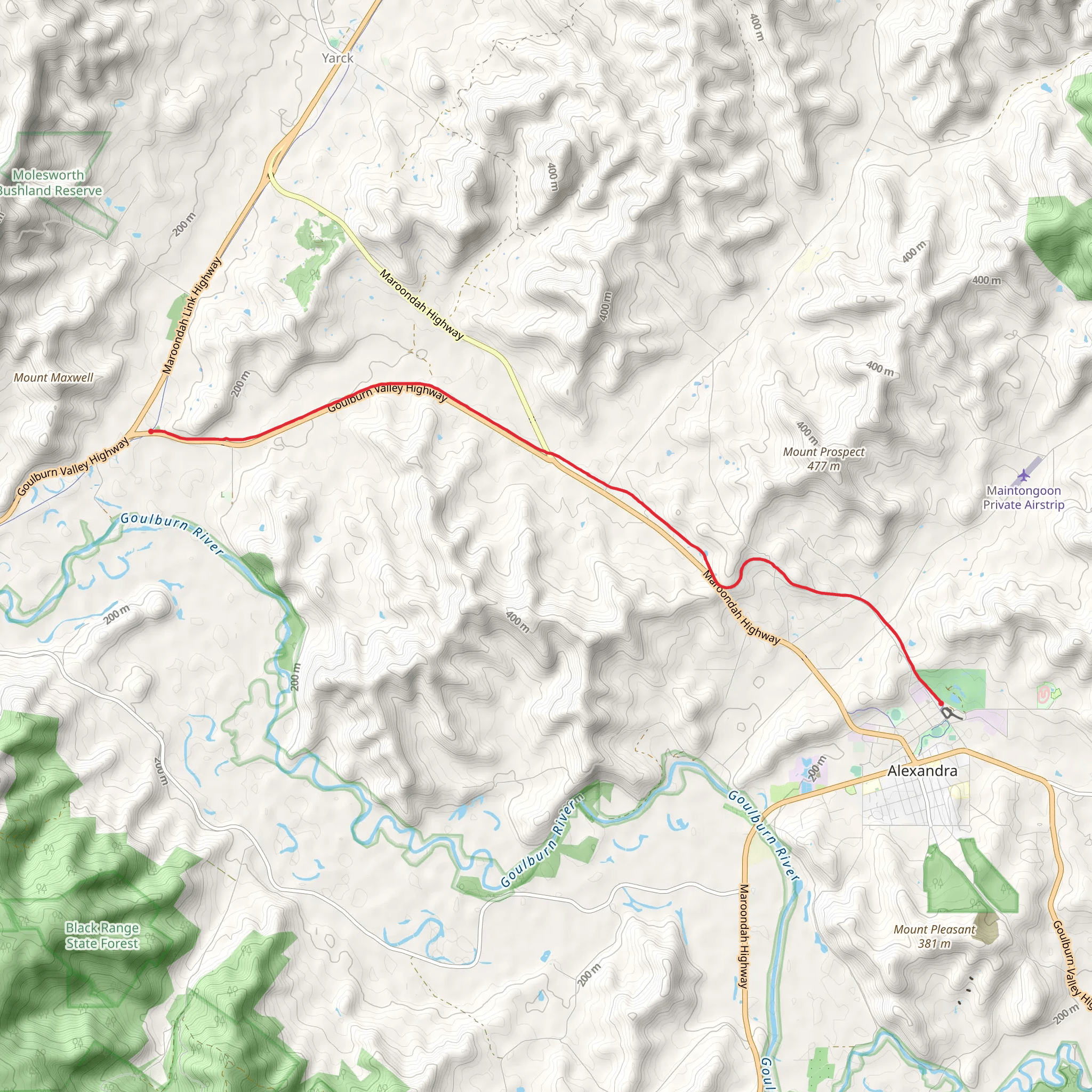 Cathkin to Alexandra Trail mobile static map