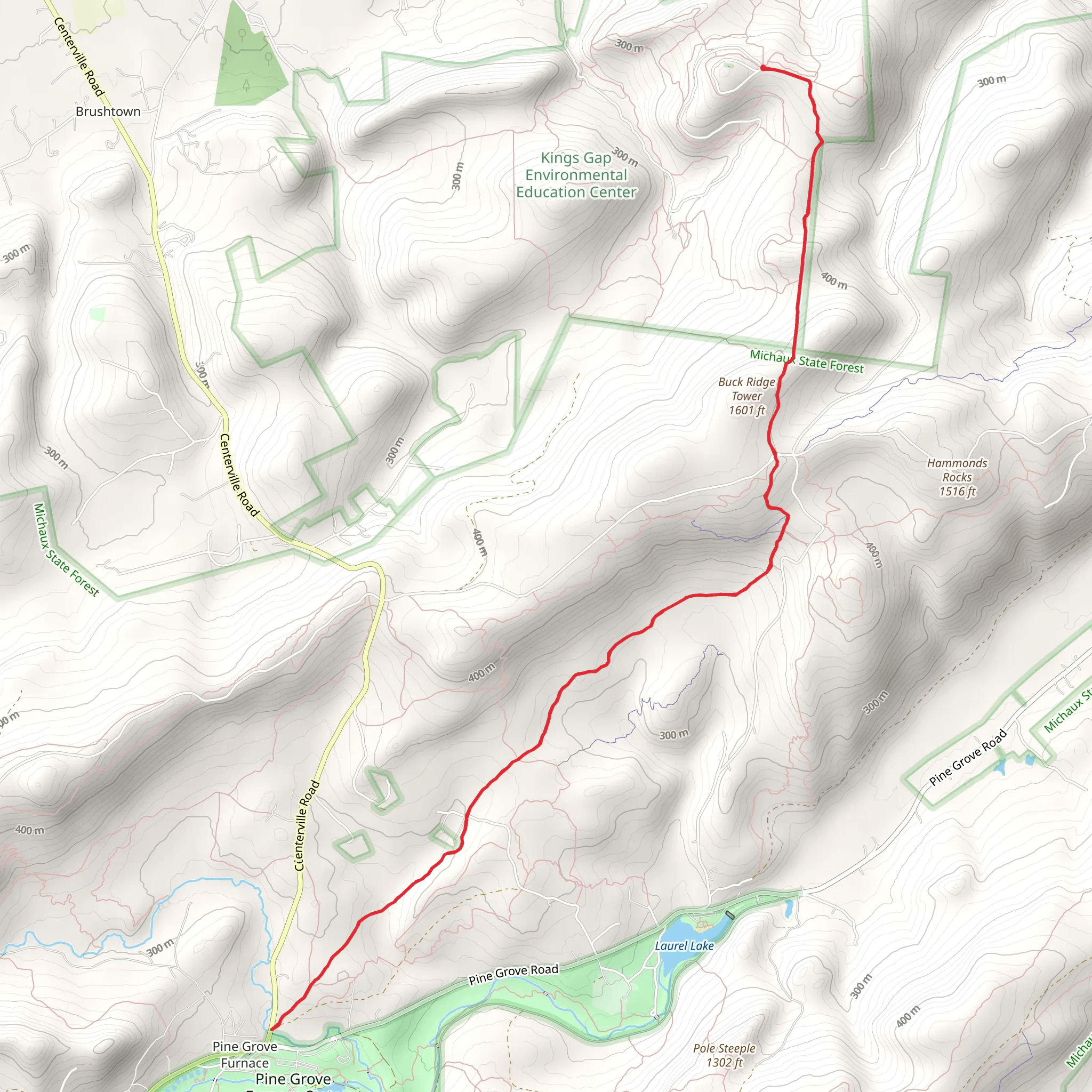 Buck Ridge Tower via Buck Ridge Trail mobile static map