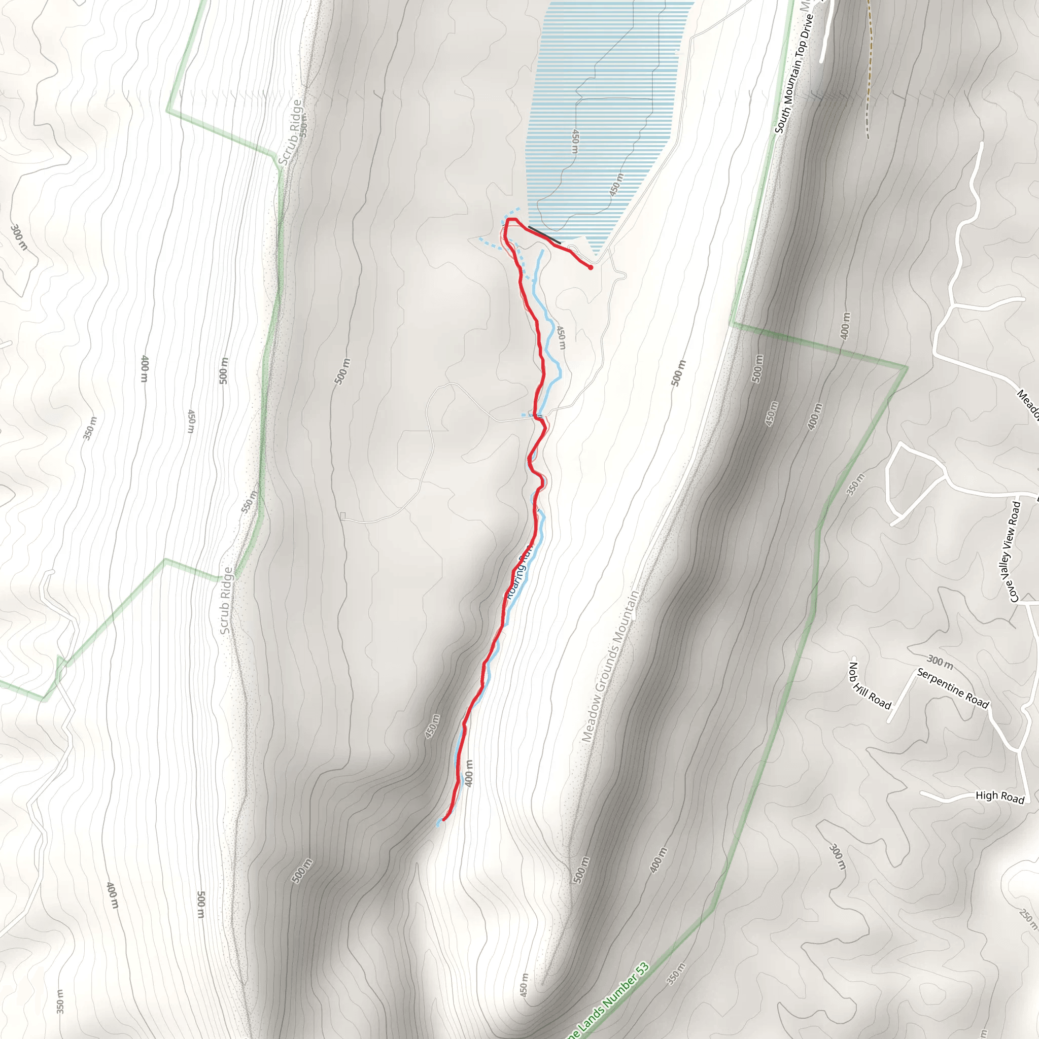 Roaring Run Creek Trail mobile static map