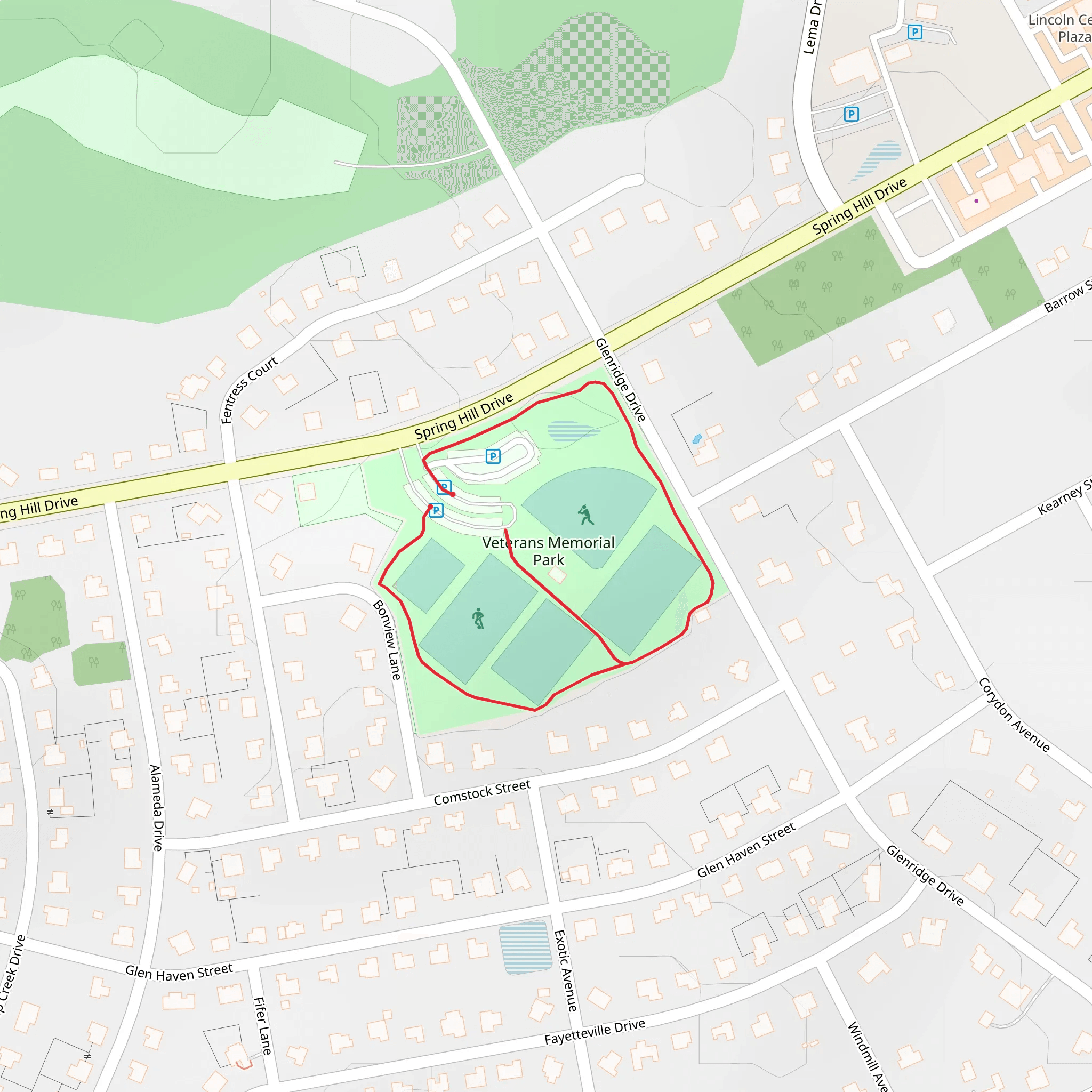 Veterans Memorial Park Loop mobile static map