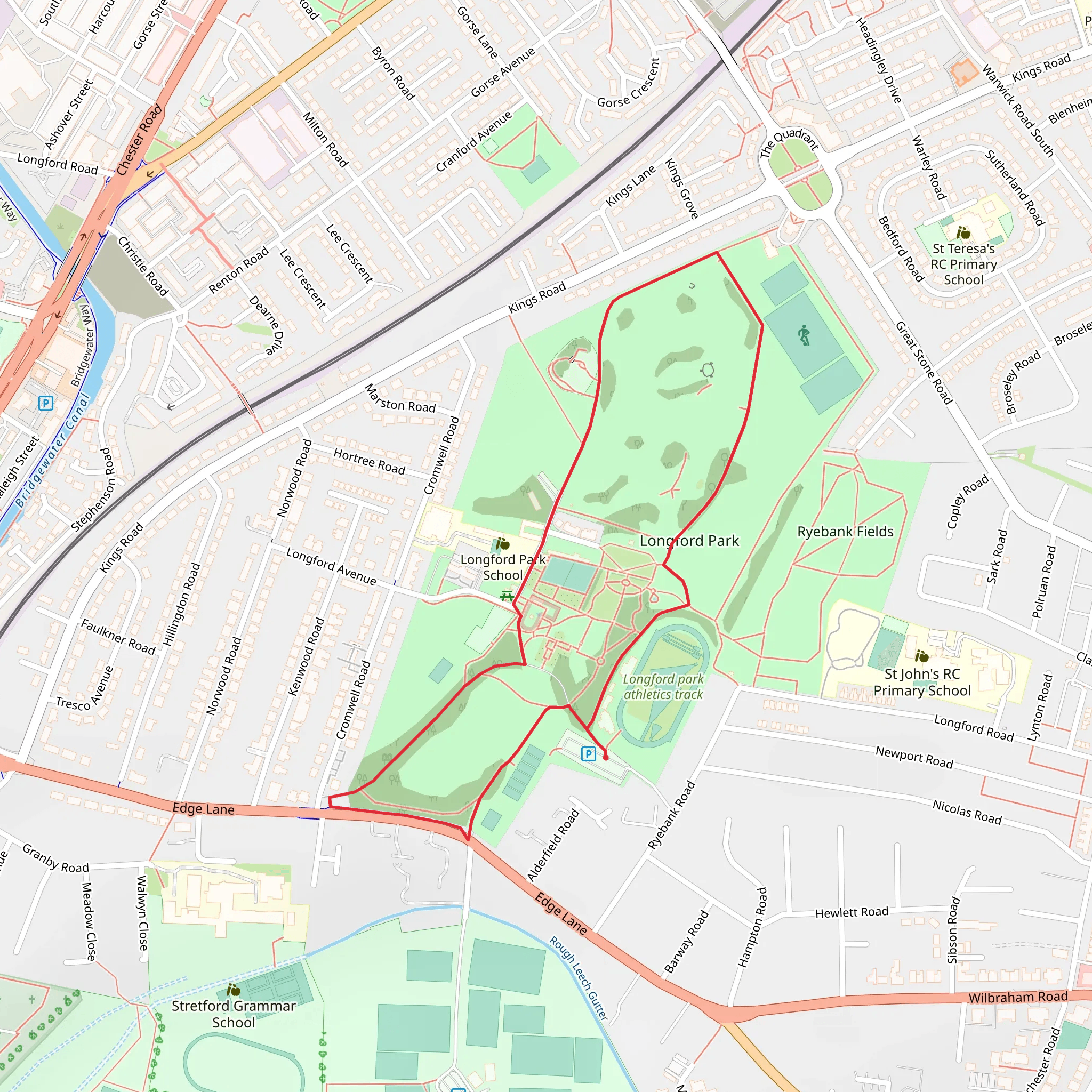 Longford Park Loop mobile static map