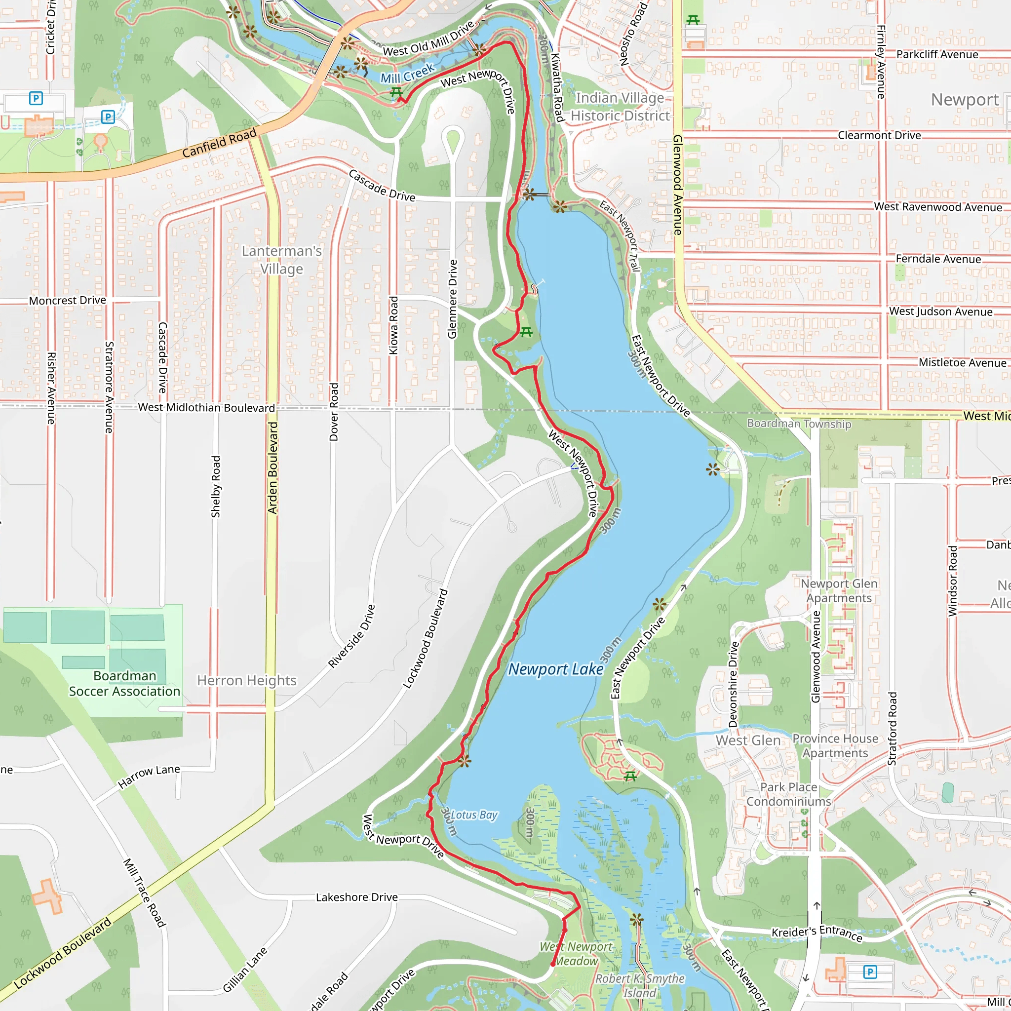 West Newport Trail and West Gorge Trail mobile static map
