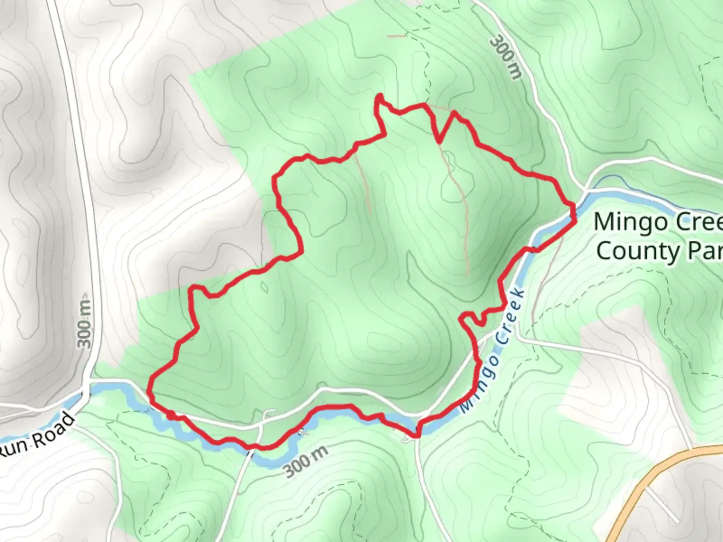 An image depicting the trail Orange and Blue Trail Loop from Kammerer and its surrounding area.