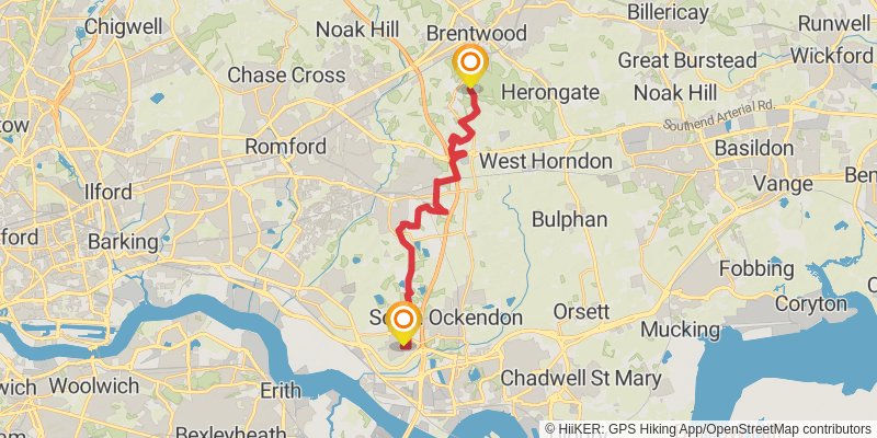 London Green Belt Way stage 8 Map