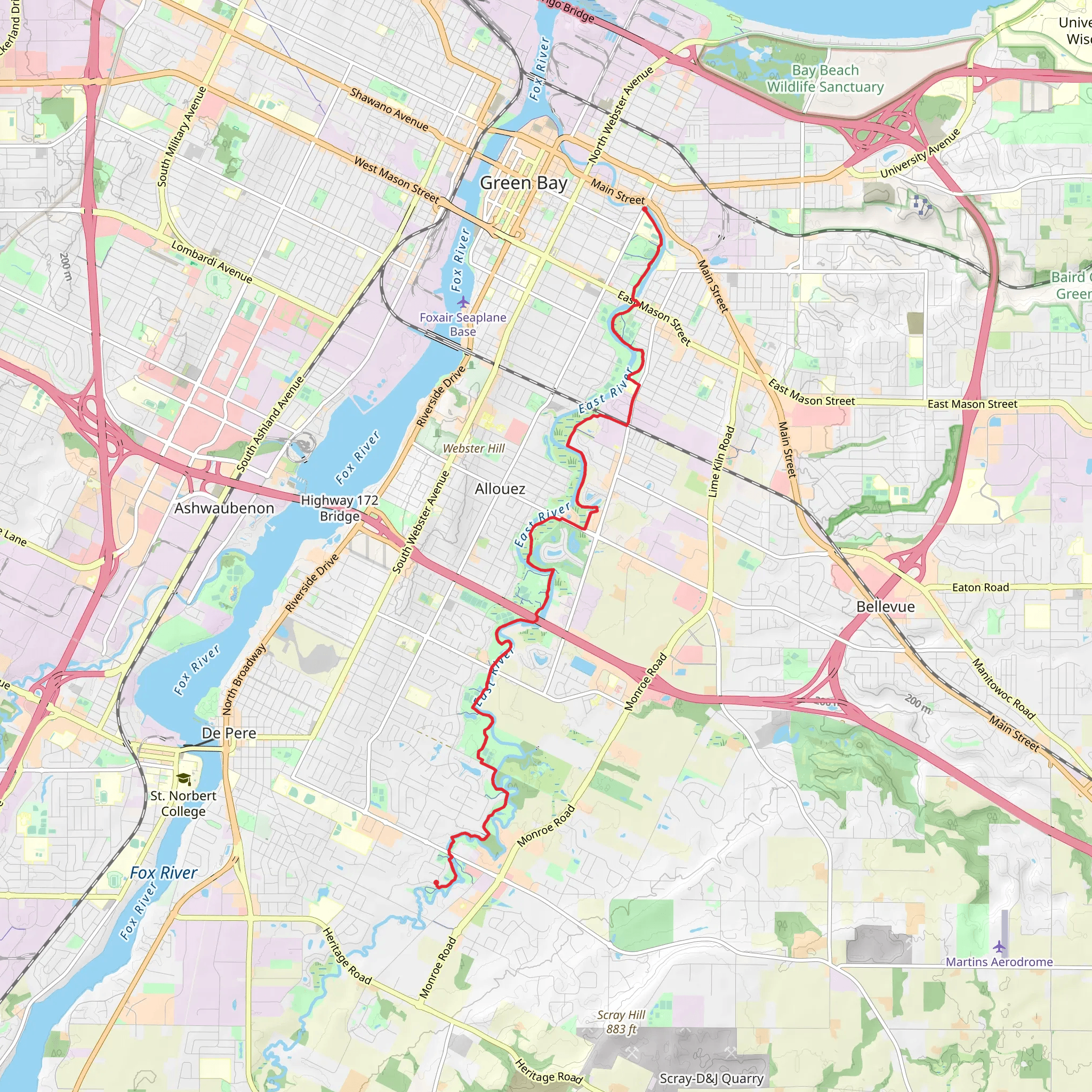 East River Trail mobile static map