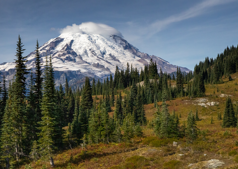 An image depicting the trail Naches Peak Loop Trail and its surrounding area.